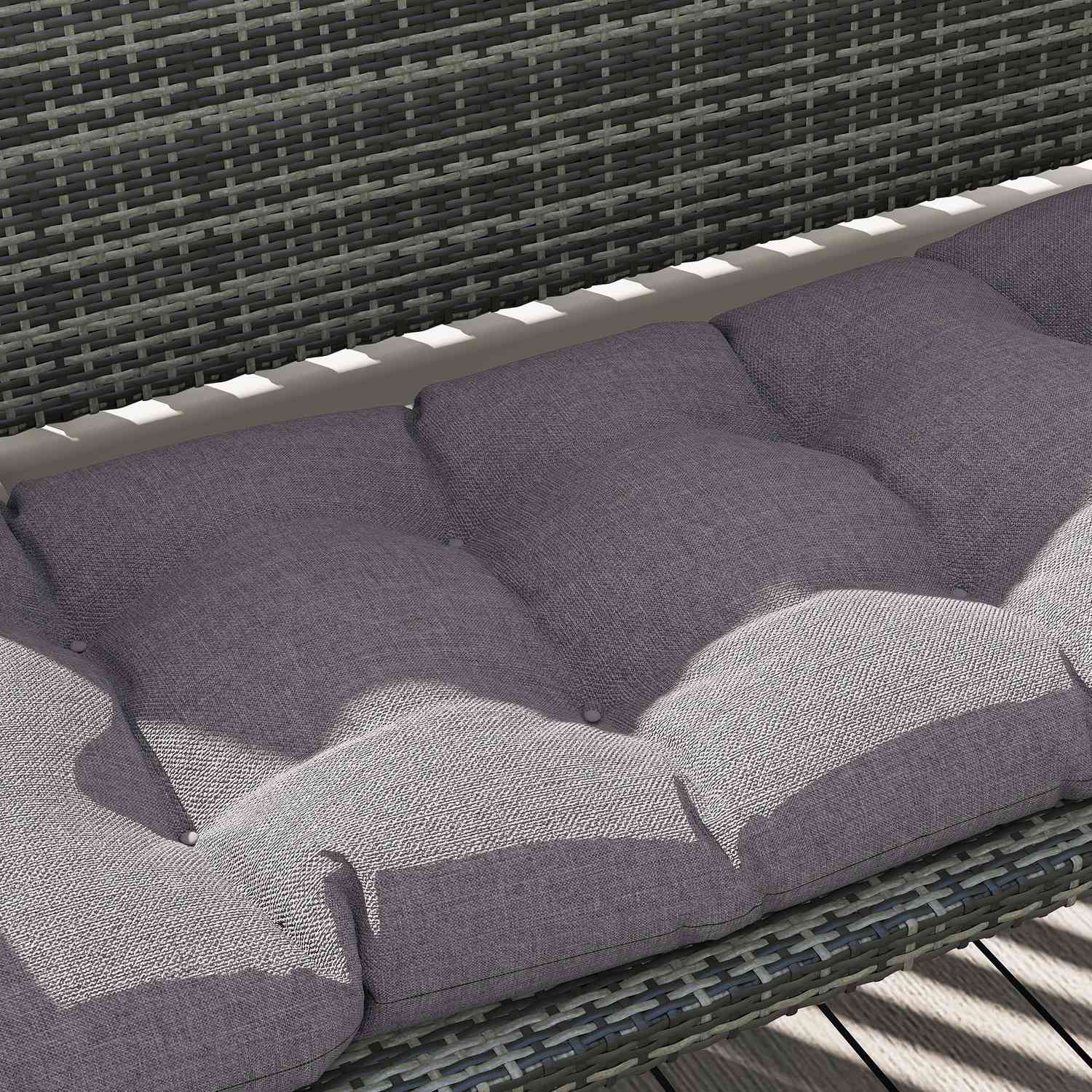 Utomhusbänkskudde 105 x 46 cm, Vattenavvisande, Grå