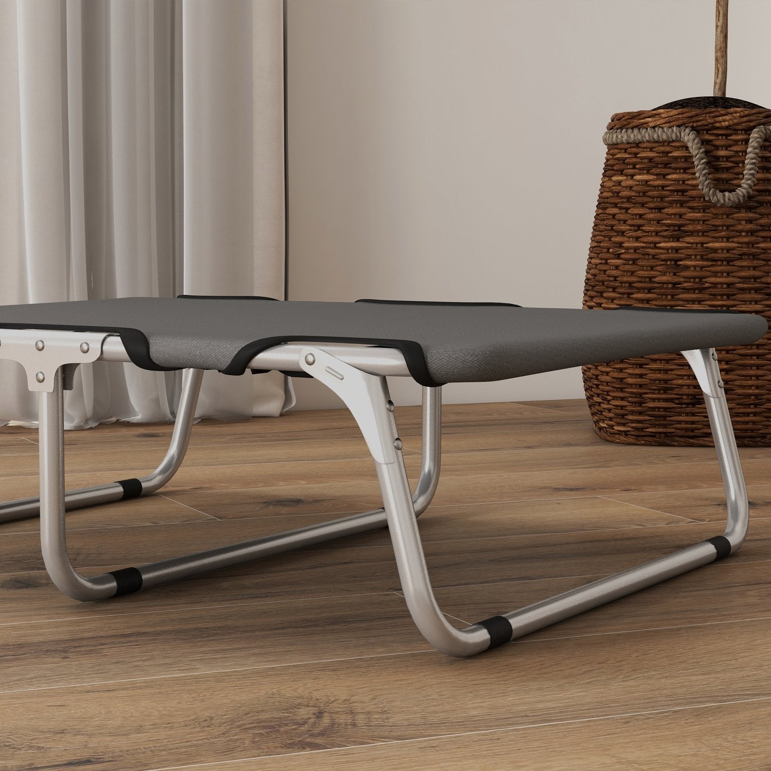 Utomhus förhöjd hundsäng, grå Oxford, för små hundar