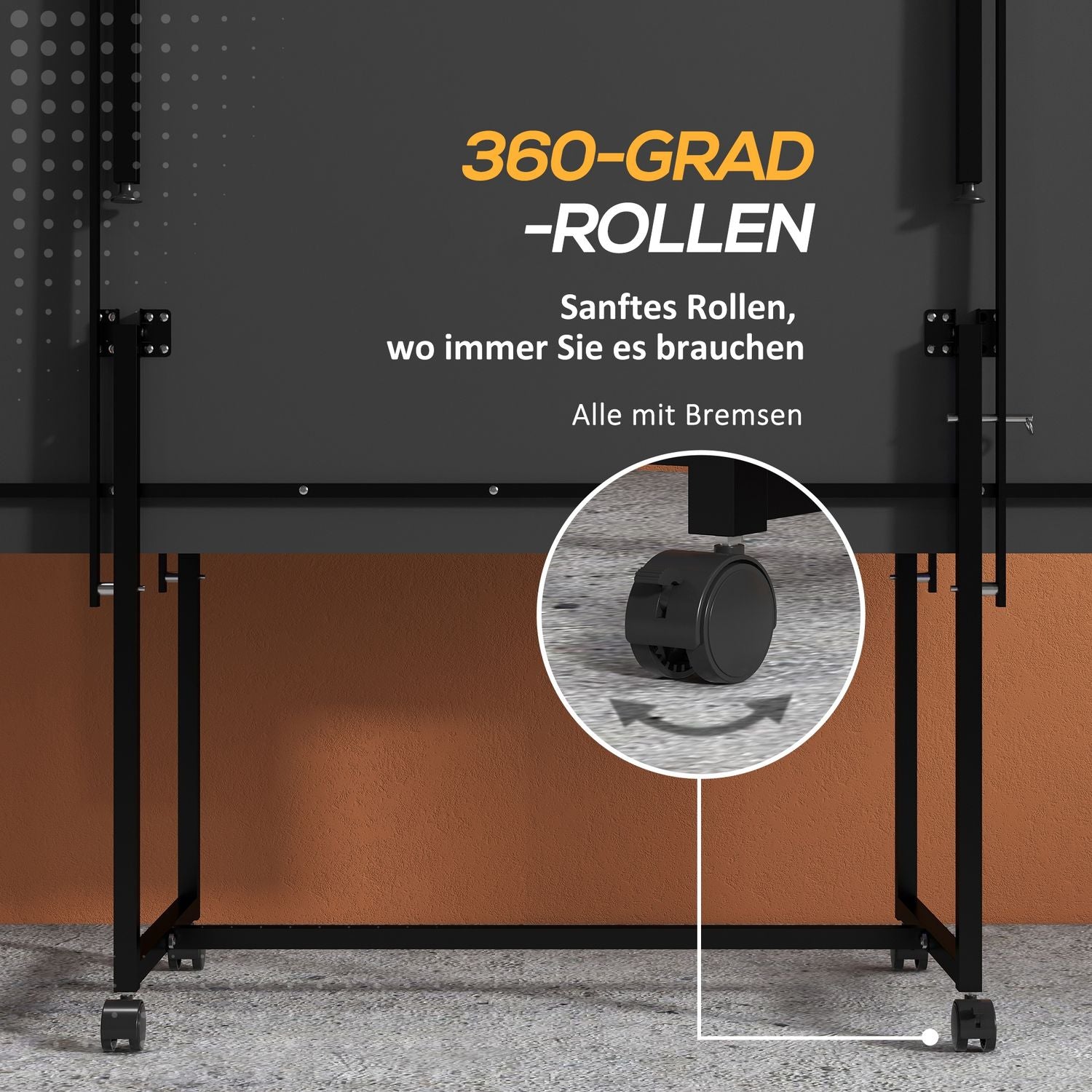 Utomhus & inomhus hopfällbart bordtennisbord med hjul