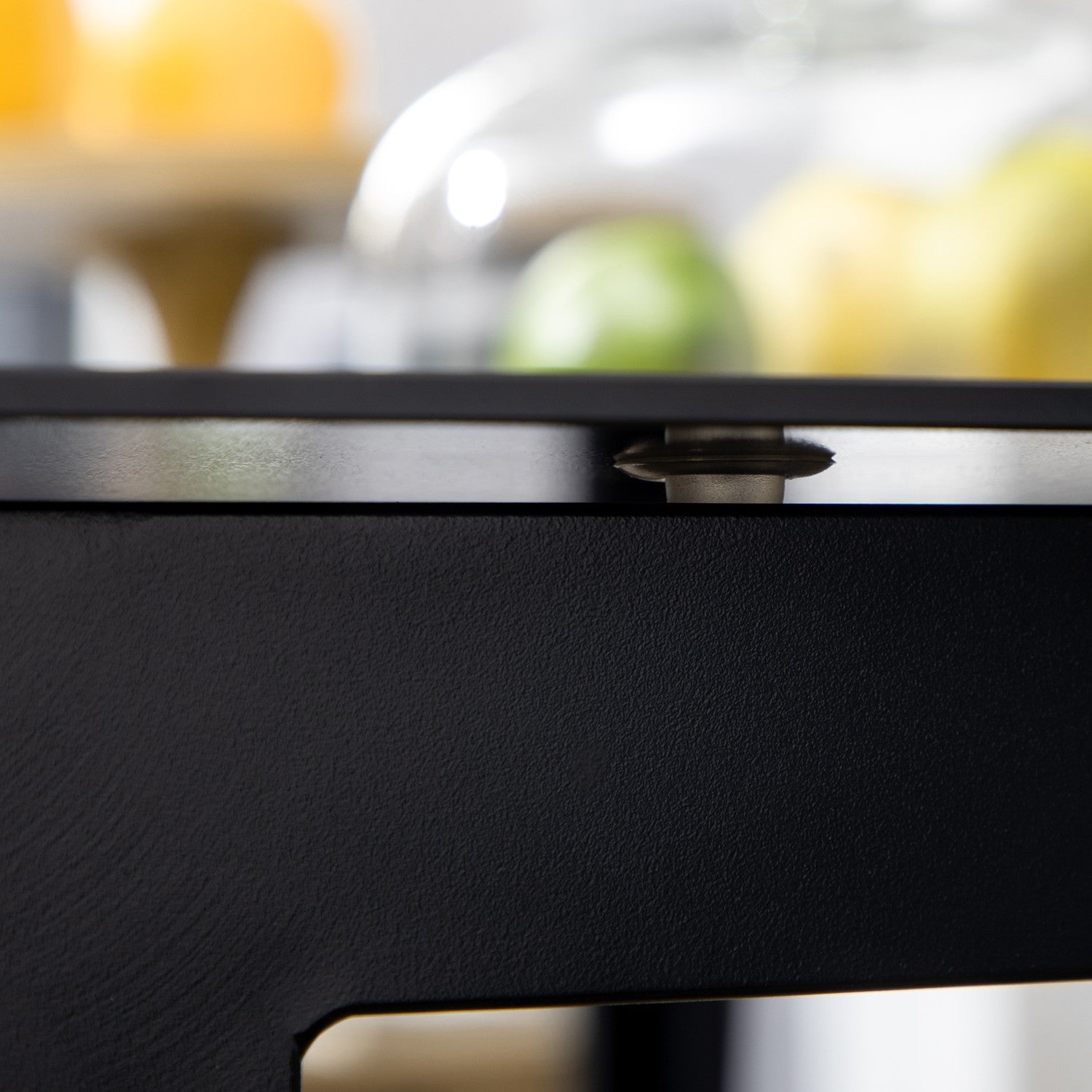 Utomhusmatbord i aluminium för 6, Glasskiva, Svart