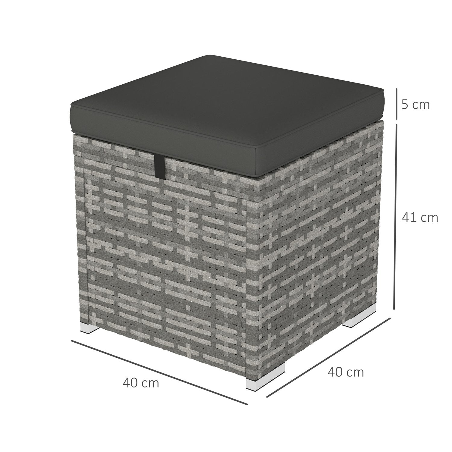Utomhusrottingpallar med förvaring – mörkgrå, väderbeständig