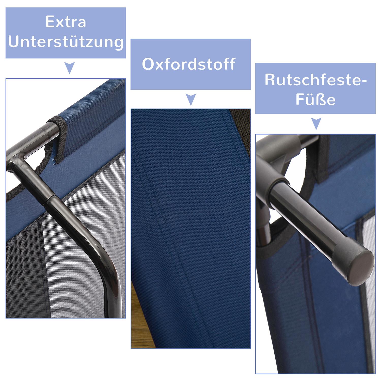 Utomhussäng för husdjur, metallram & Oxford-tyg, blå, 91x76x18 cm