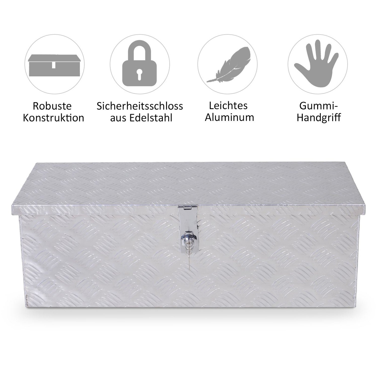 Utrustningslåda i aluminium – Silver, 76x33x25 cm