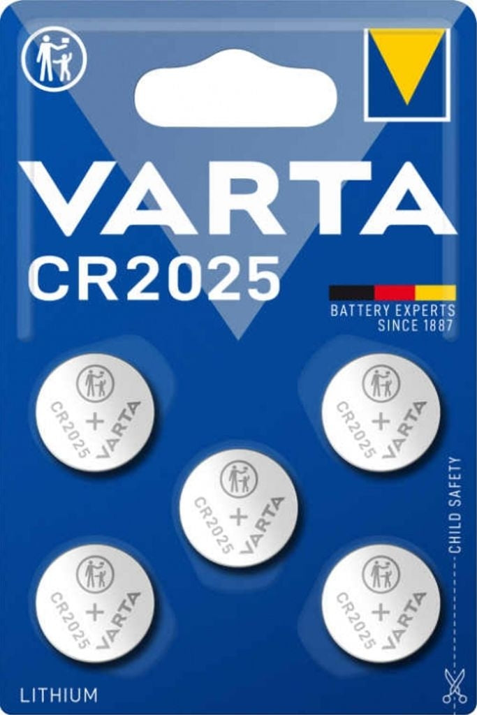 VARTA Lithium Coin knappcellsbatteri CR2025, 5-pack