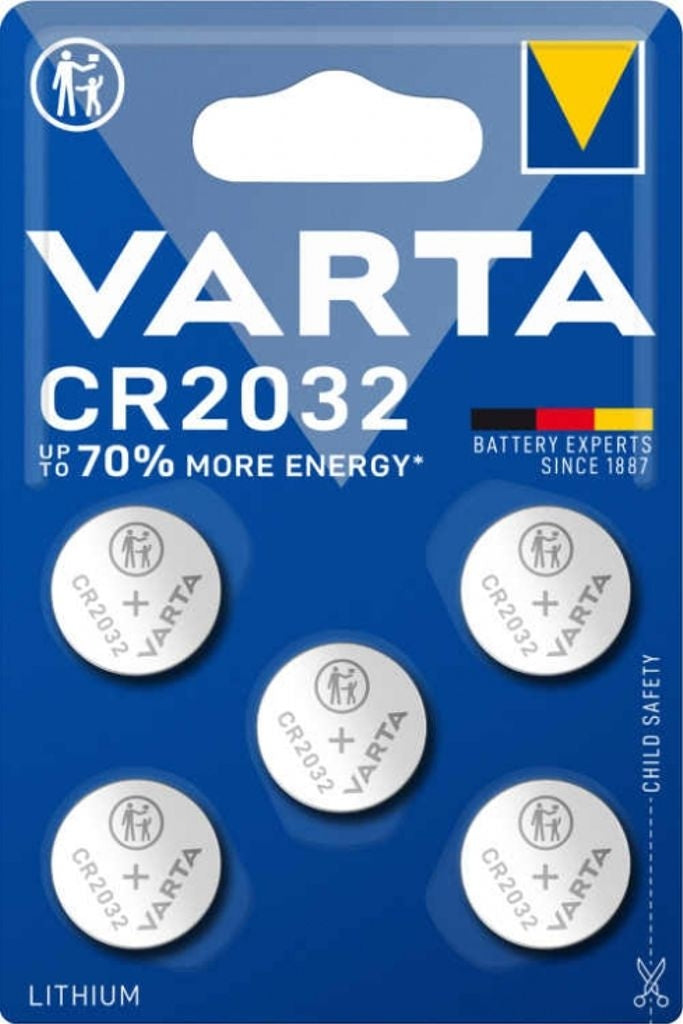 VARTA Lithium Coin knappcellsbatteri CR2032, 5-pack