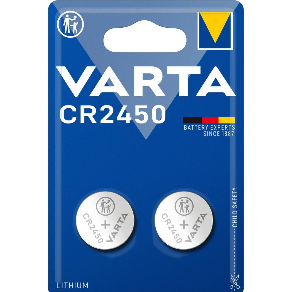 VARTA Lithium Coin knappcellsbatteri CR2450, 3V, 2-pack