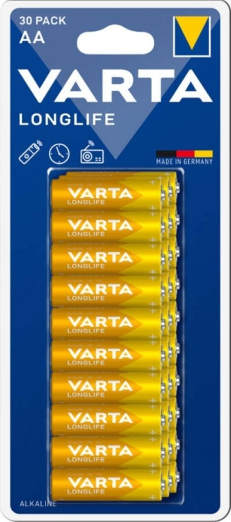 VARTA Longlife Alkaline AA-batteri LR06, 30-pack