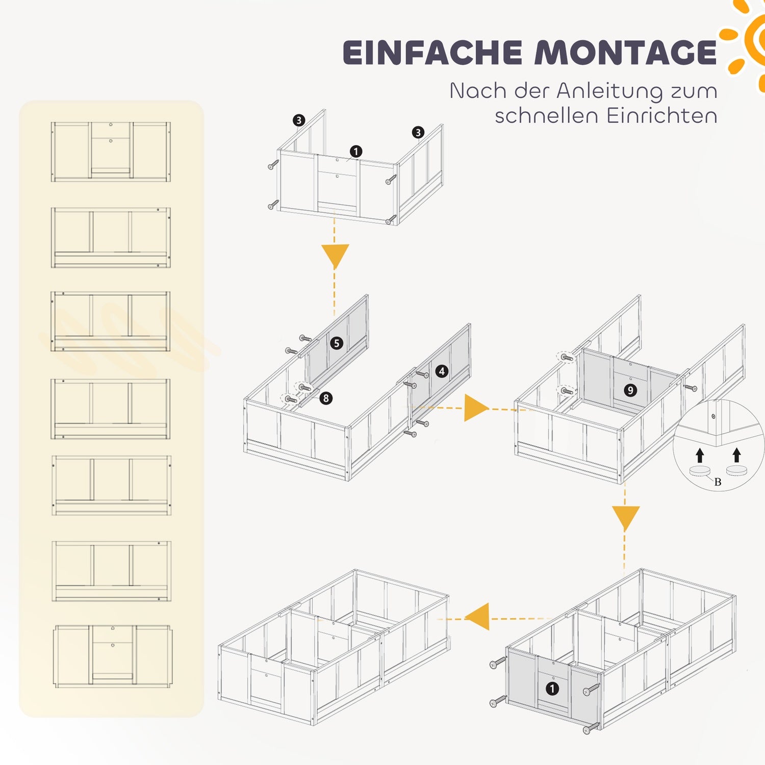 Valplekhage med tvättbar matta och justerbar dörr, vit