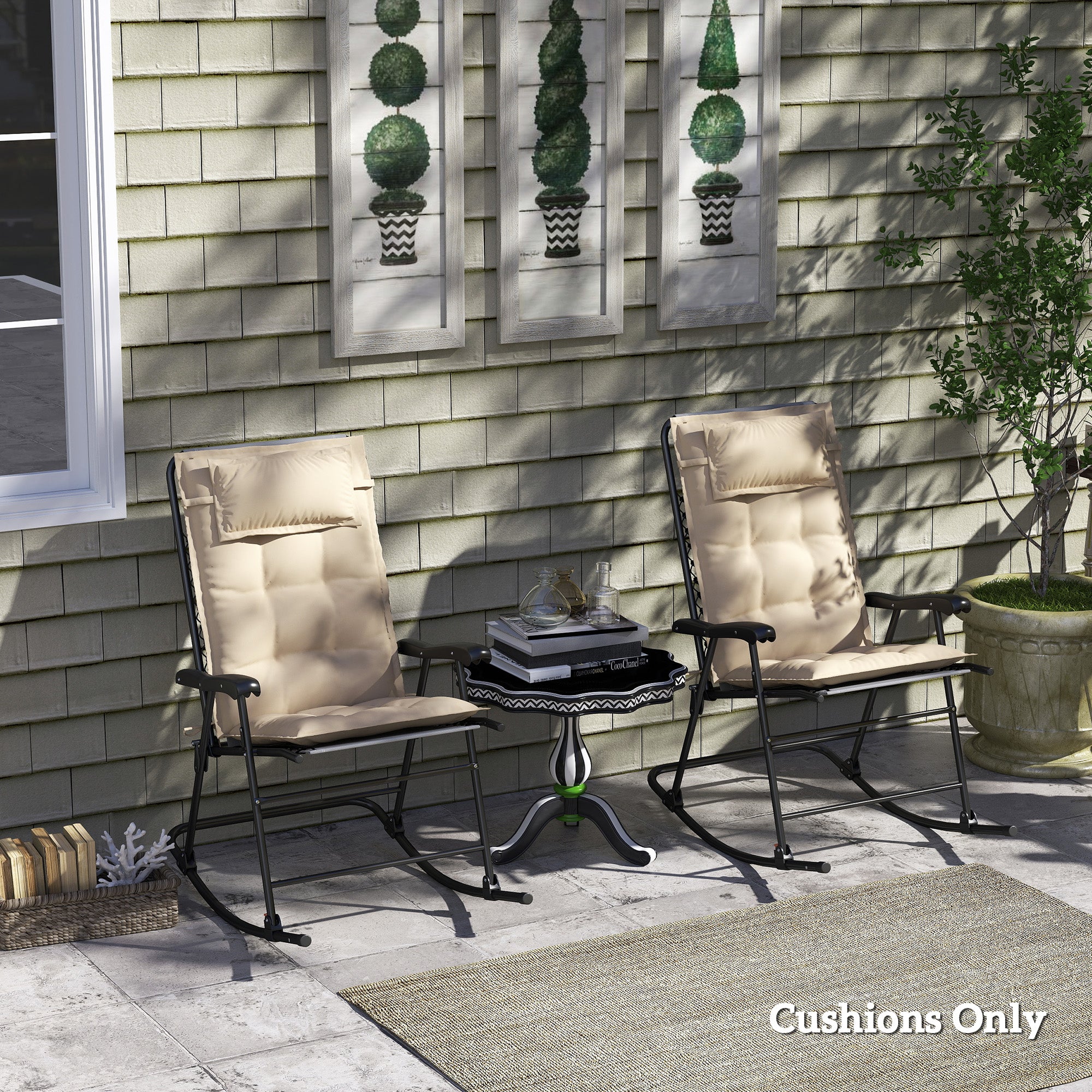 Vattenavvisande kuddar för trädgårdsstolar, set om 2