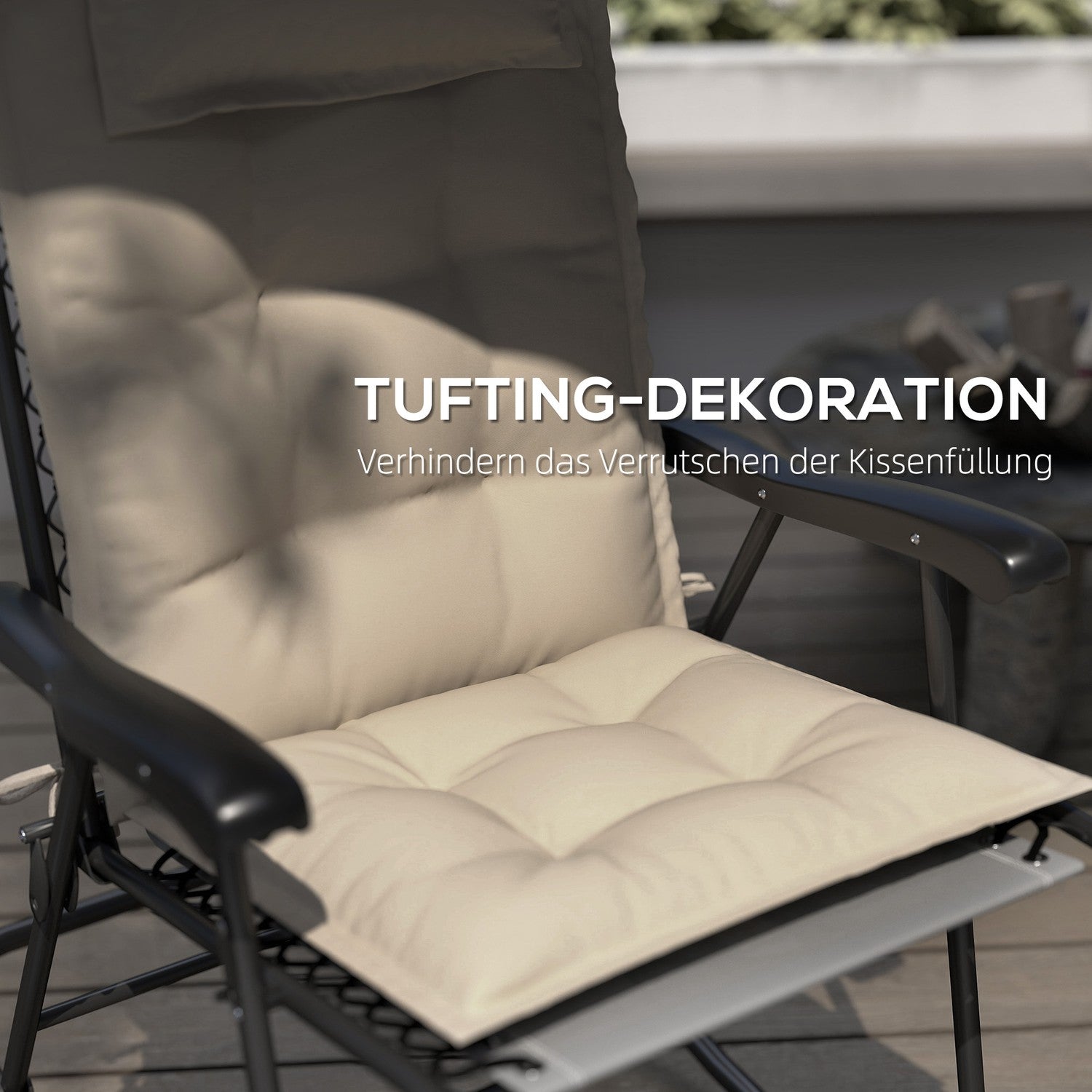 Vattenavvisande kuddar för trädgårdsstolar, set om 2