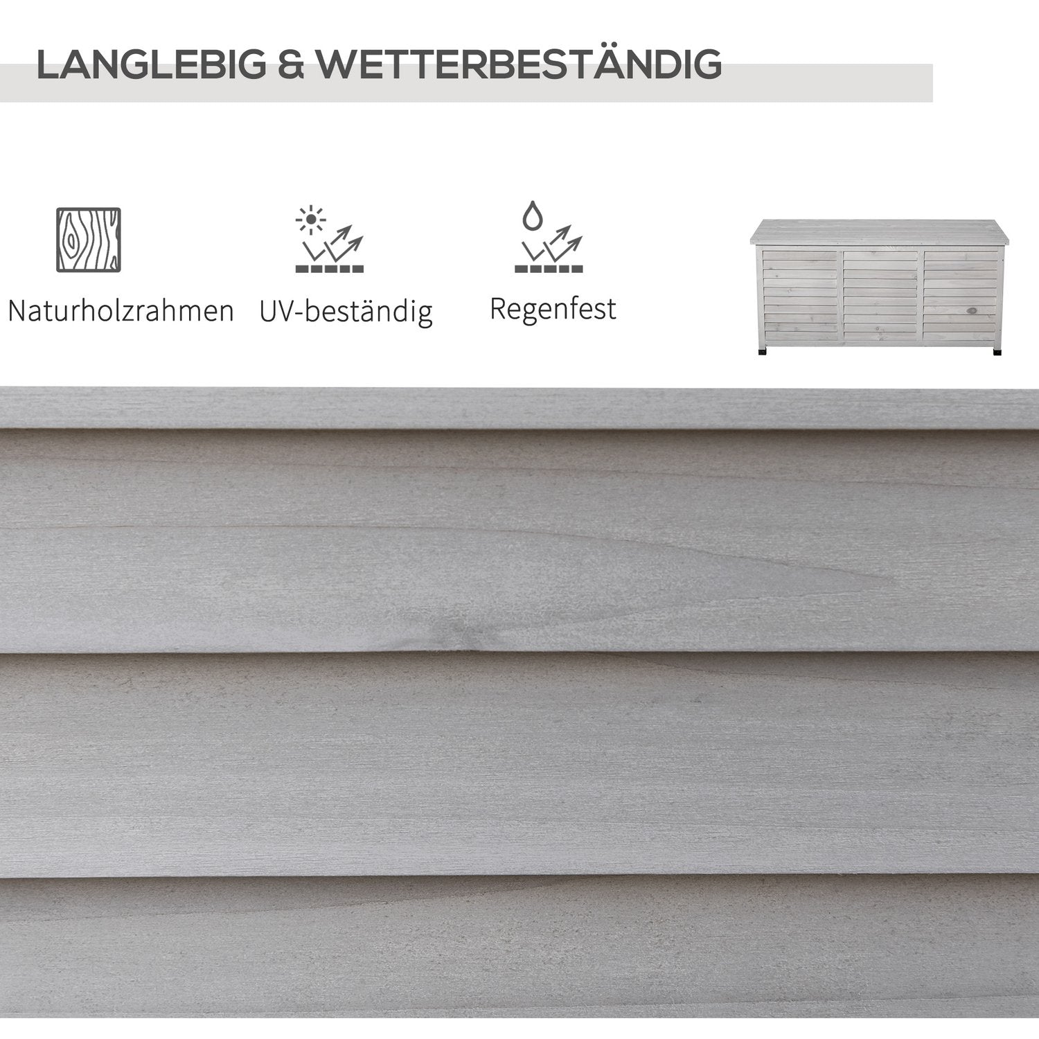 Vattentåligt granträ trädgårdsskåp – stort förvaringsutrymme