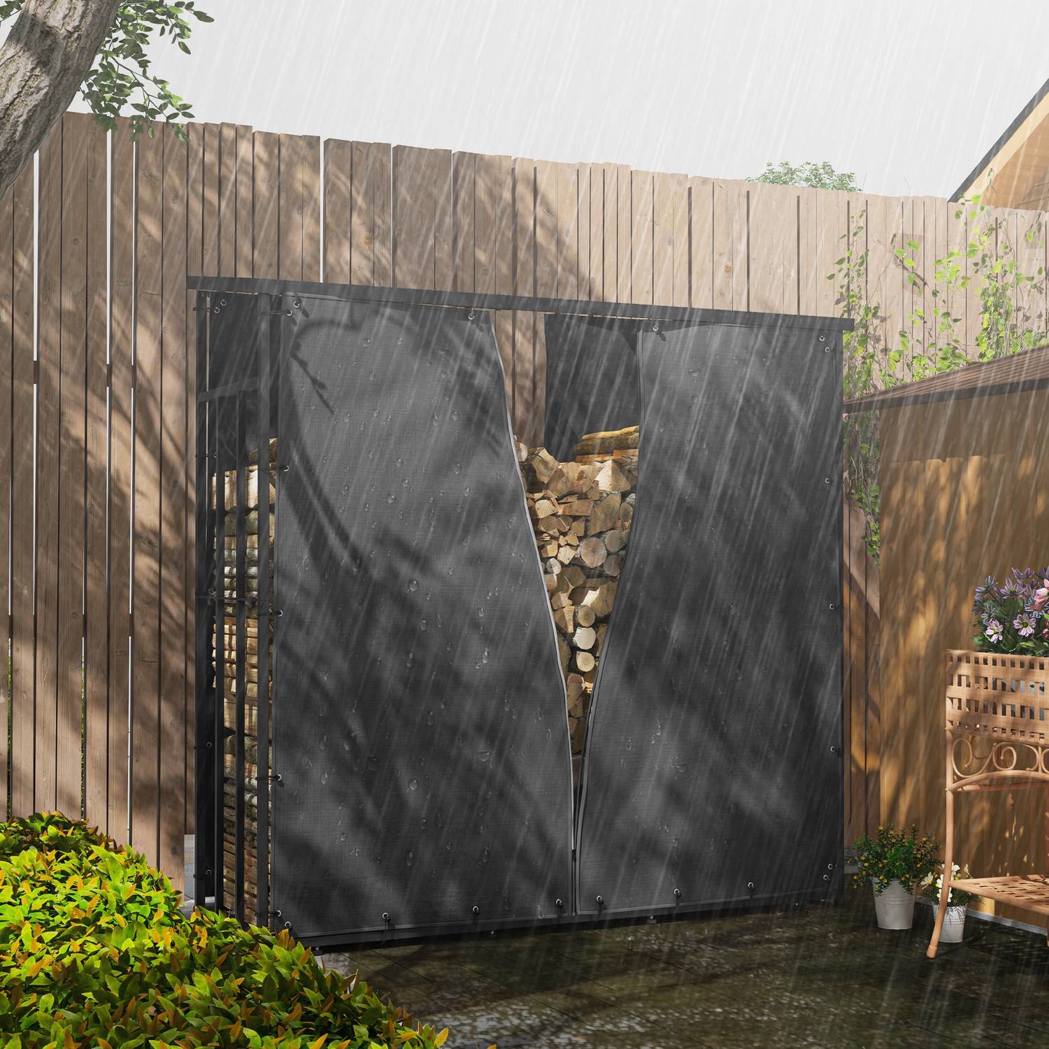 Vattentät 600D Oxford vedställsöverdrag, set om 2, svart