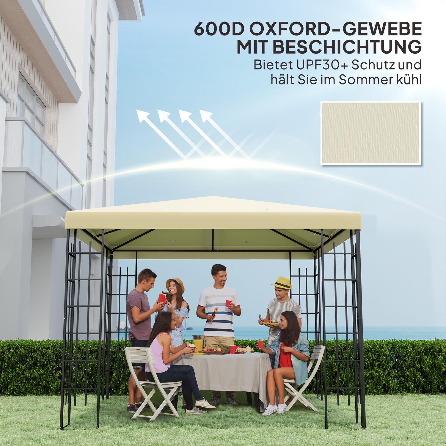 Vattentät Gazebo Takbyte, 3x3m, Creme White