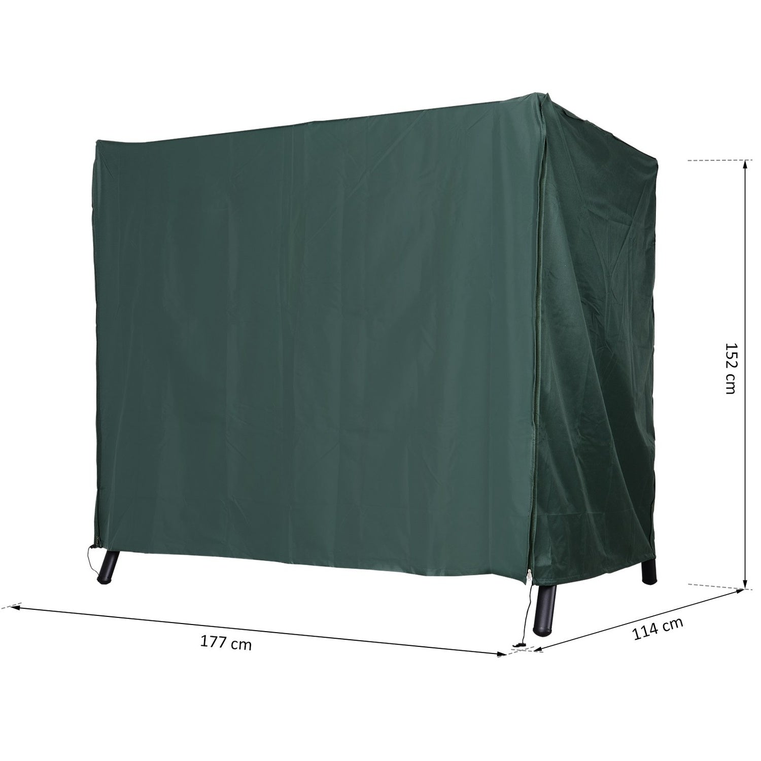 Vattentät Oxford Garden Swing Cover, UV-skydd, 177x114x152 Cm