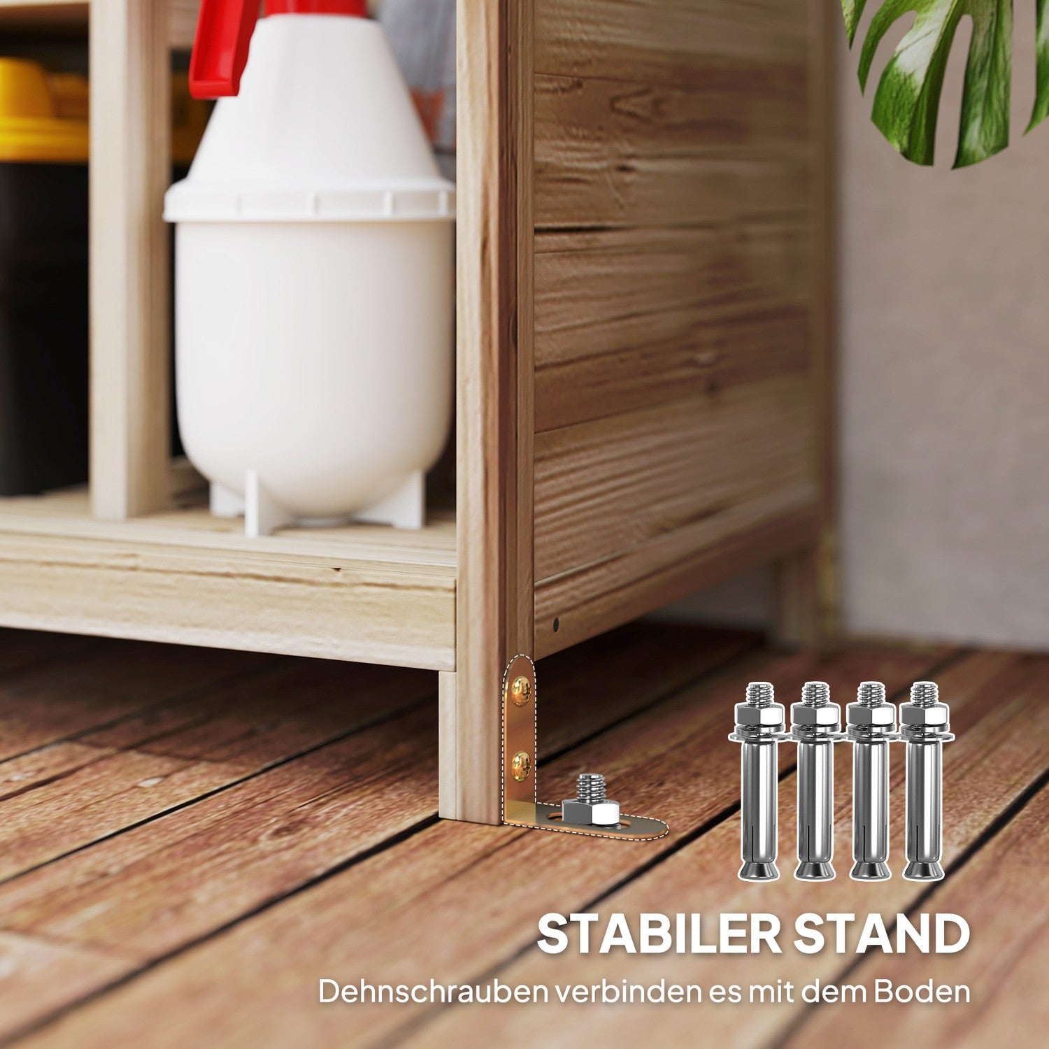 Vattentät Trädgårdsredskapsbod i trä, Asfalttak, 80x49x170 cm