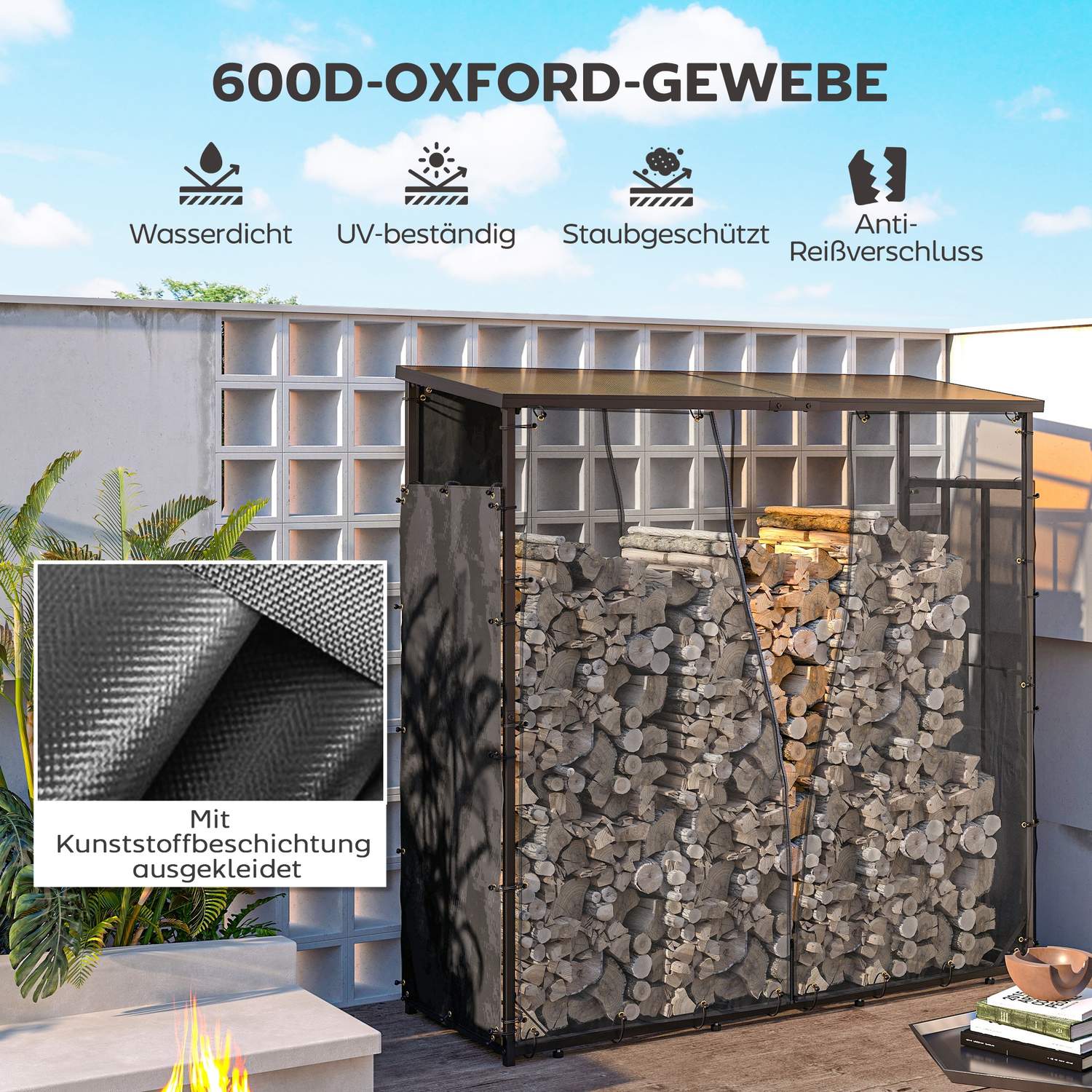 Vattentäta vedhyllor, set om 2, 148 x 62 cm