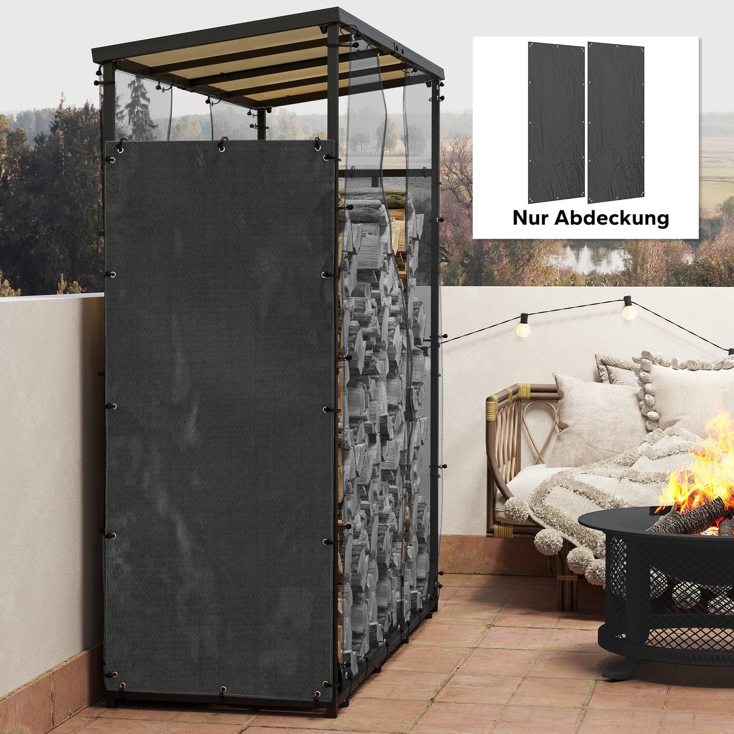 Vattentäta vedhyllor, set om 2, 148 x 62 cm