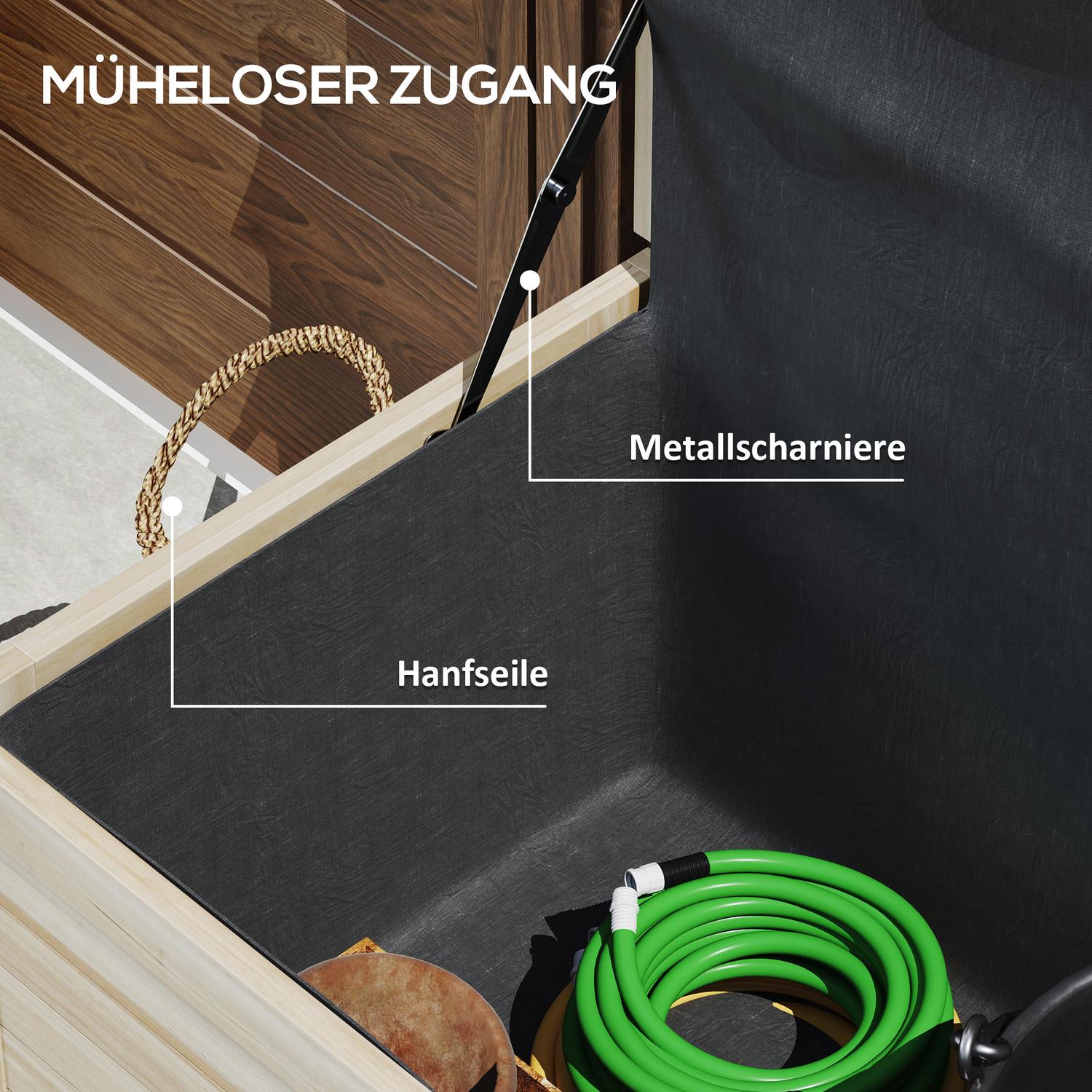 Vattentät förvaringsbox utomhus 185L, Trä, UV-beständig