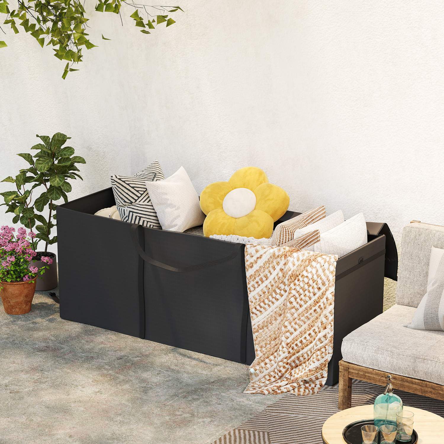 Vattentät förvaringsväska för trädgårdskuddar, 200 x 60 x 75 cm