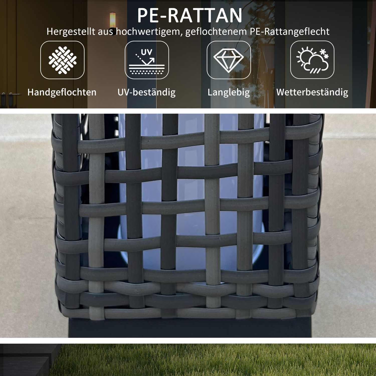 Vattentät rotting Solar Path Light, Auto Sensor LED-lampa