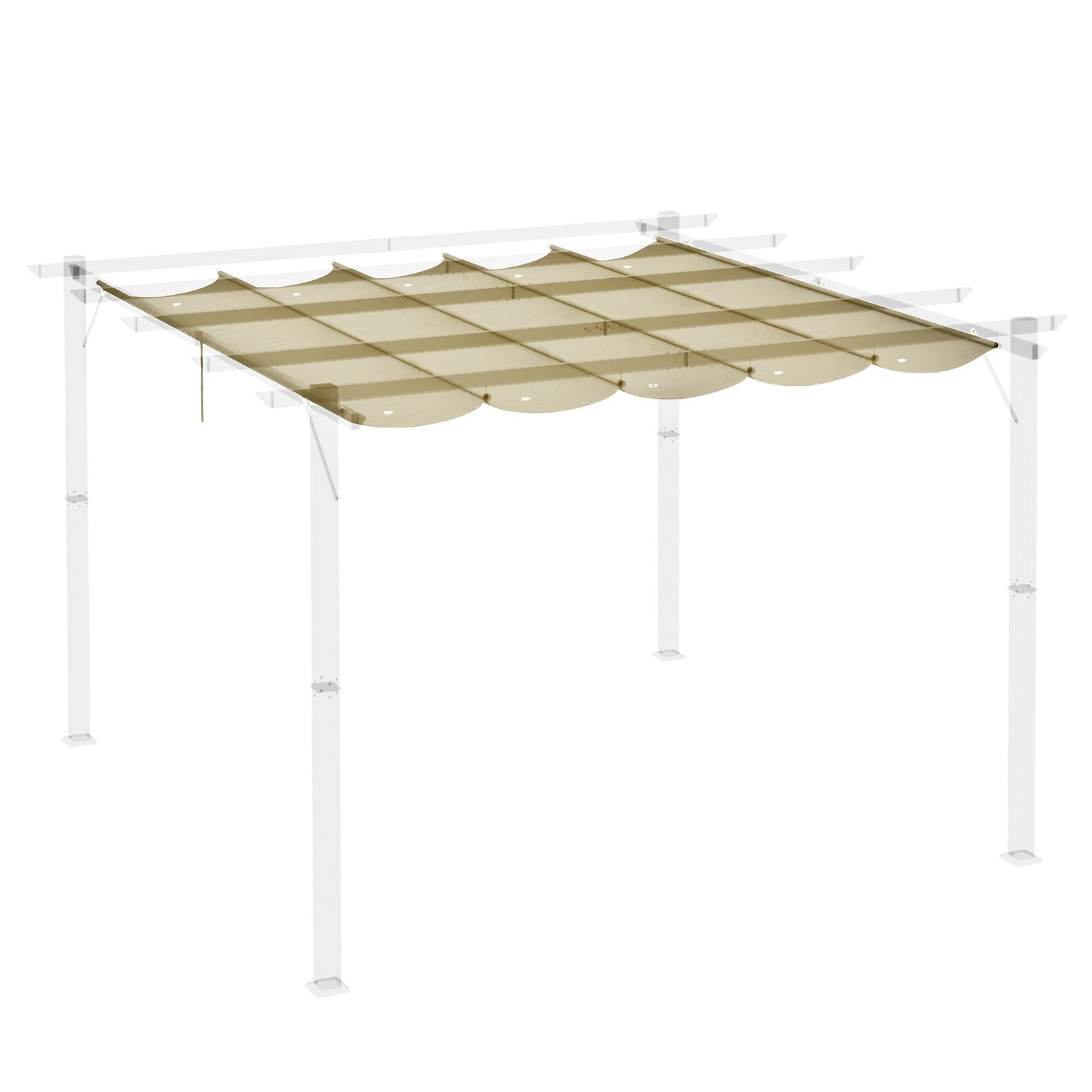 Vattentätt infällbart pergolatak 4x3m, Beige