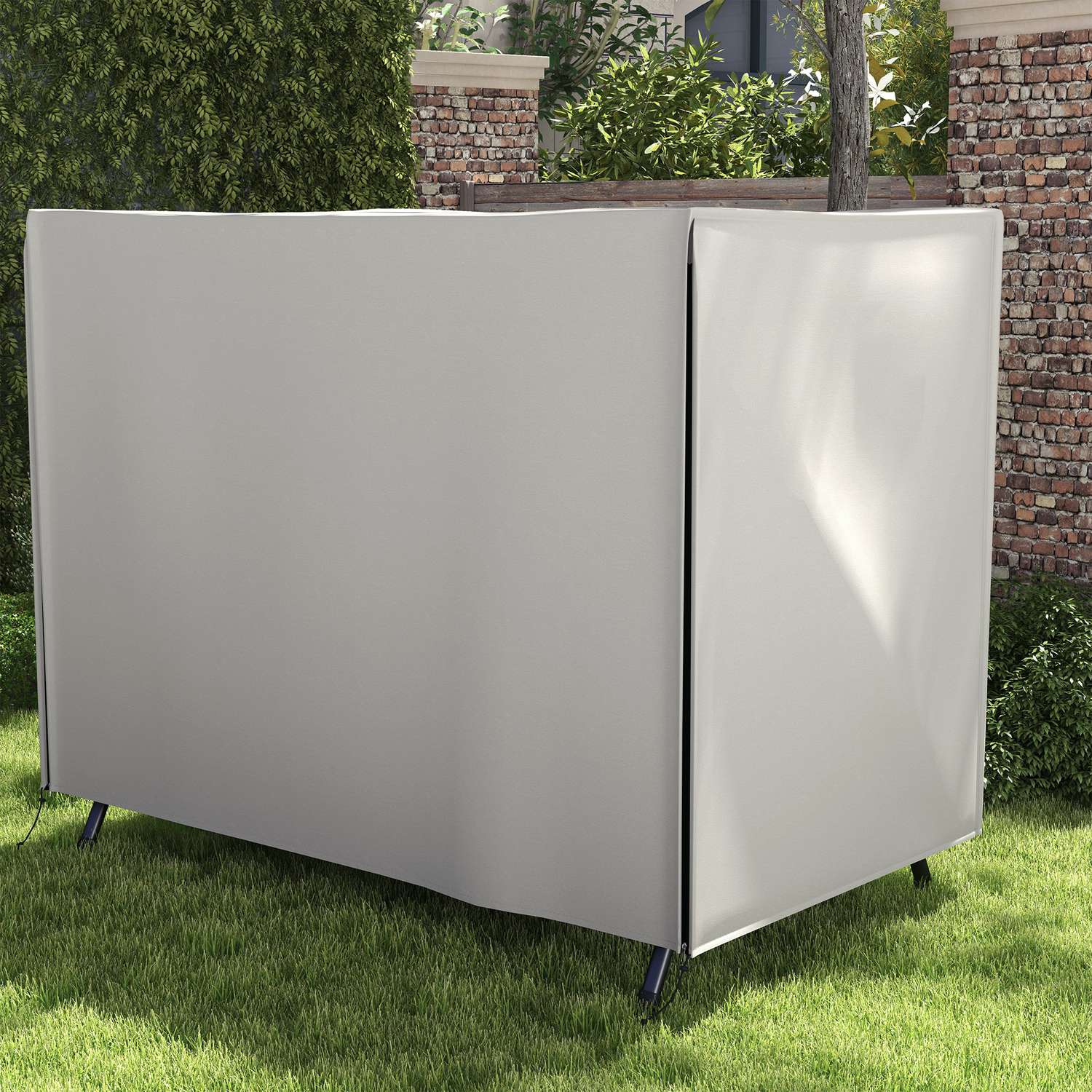 Vattentät trädgårdsgunga, solskydd, grå, 205x124x164 Cm