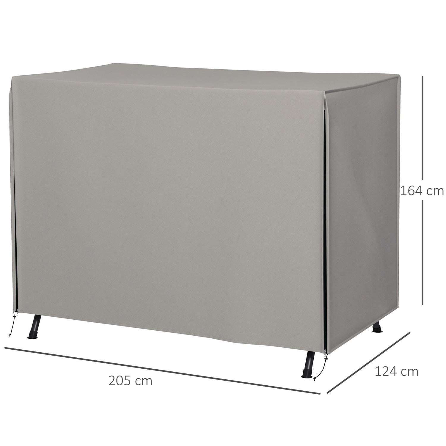 Vattentät trädgårdsgunga, solskydd, grå, 205x124x164 Cm