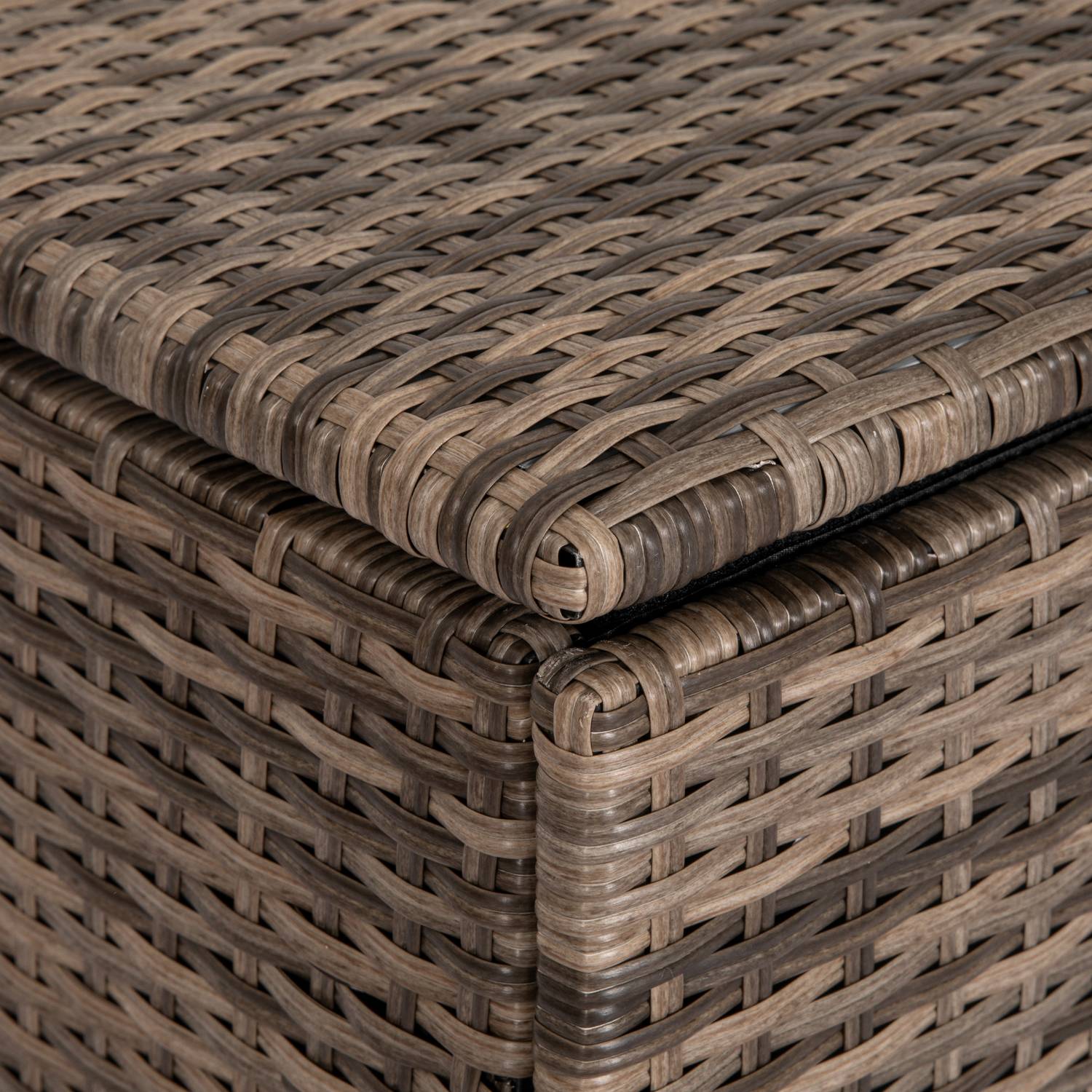 Väderbeständig förvaringslåda i polyrattan med autolyftlock