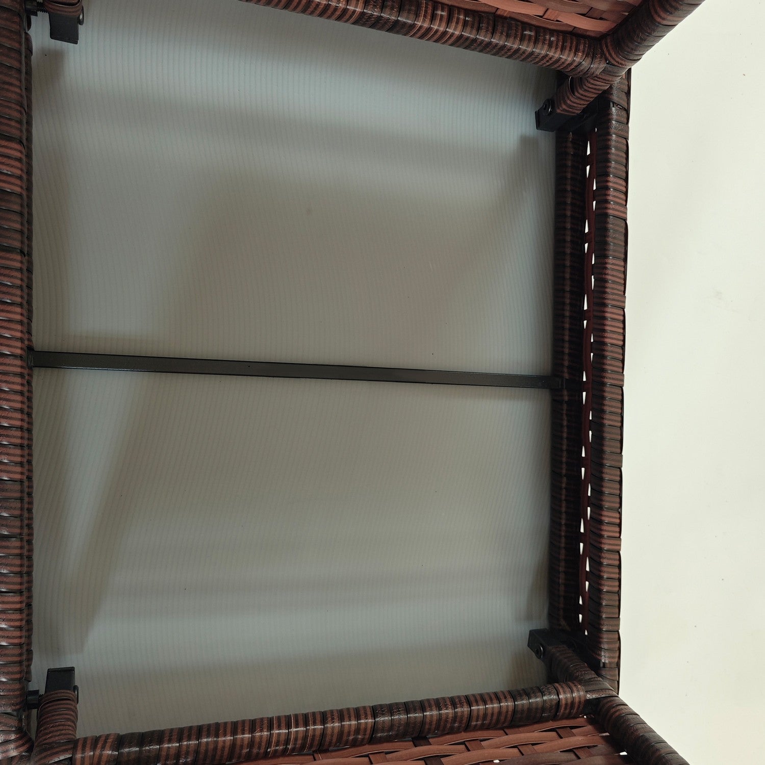 Väderbeständigt hopfällbart trädgårdsbord i rotting, brunt 60x41x41 Cm