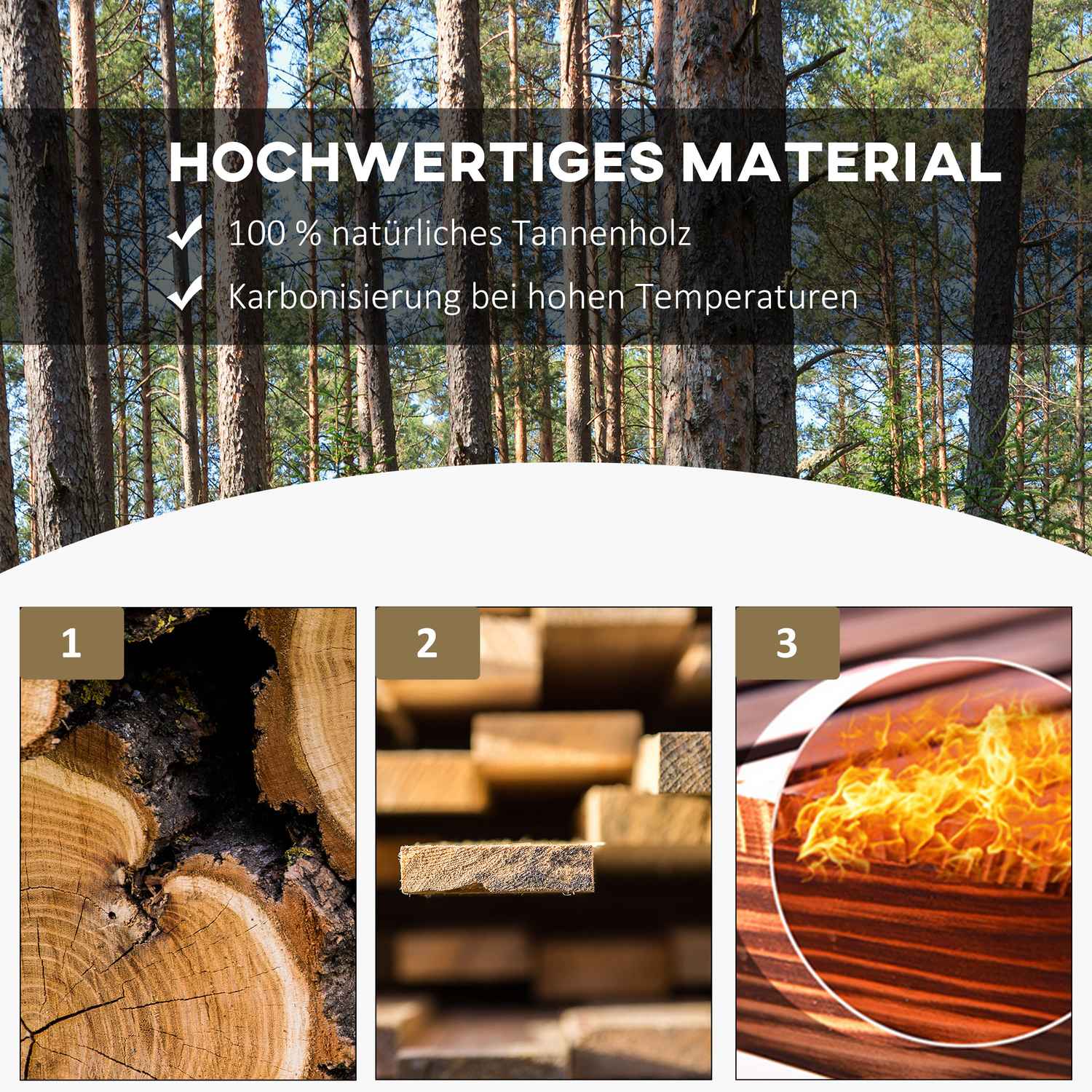 Väderbeständig träträdgårdsbänk, rustik finish, 98 x 50 cm