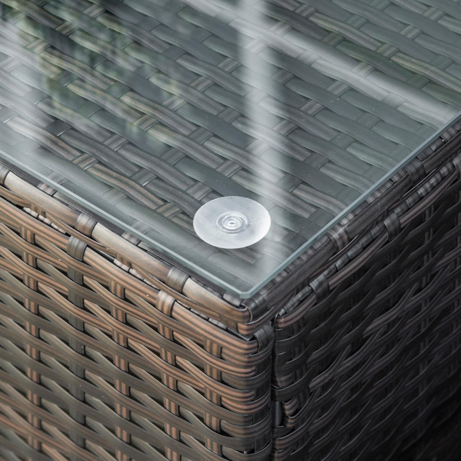 Väderbeständigt utomhussoffbord i polyrotting, brunt, 85x50x39 Cm