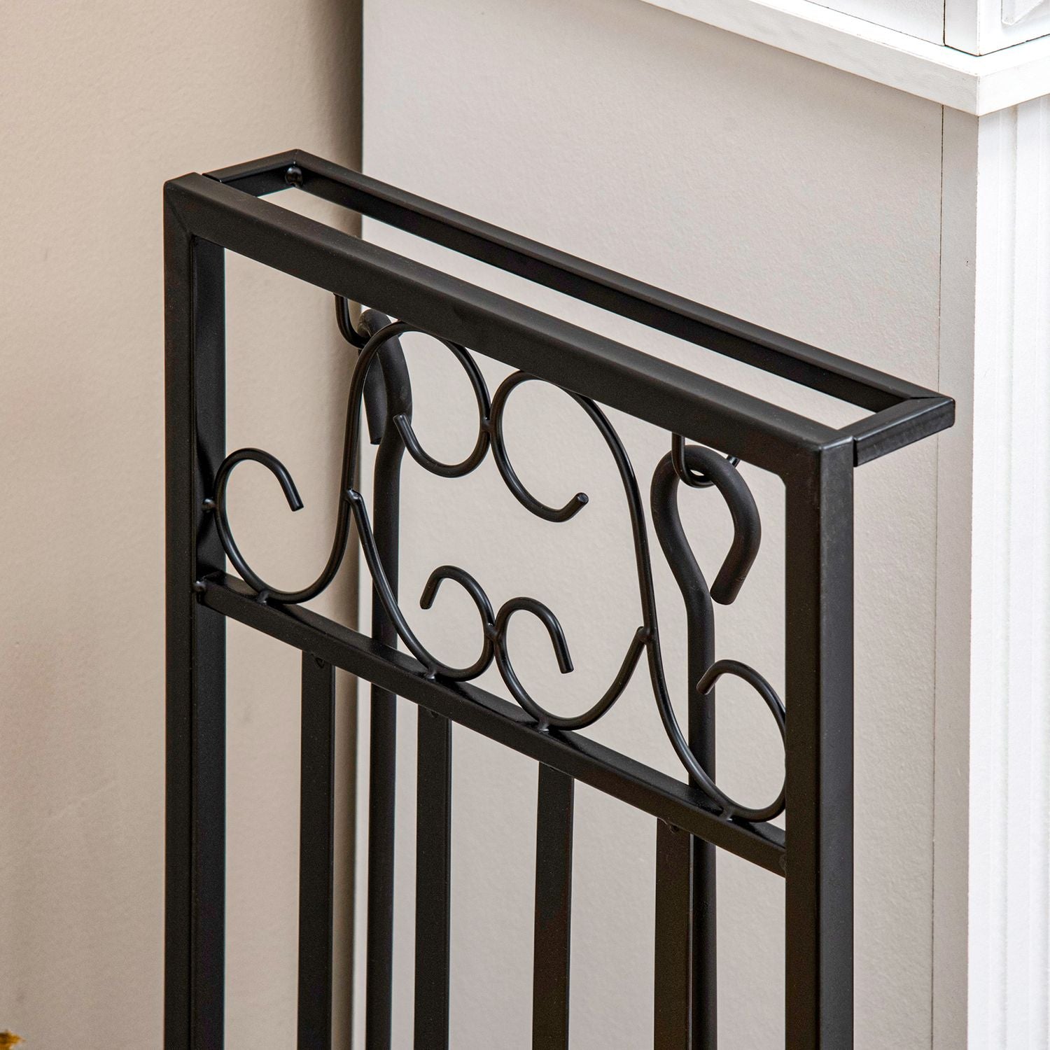 Vedställ i stål med spisverktyg, 75x30x60 cm