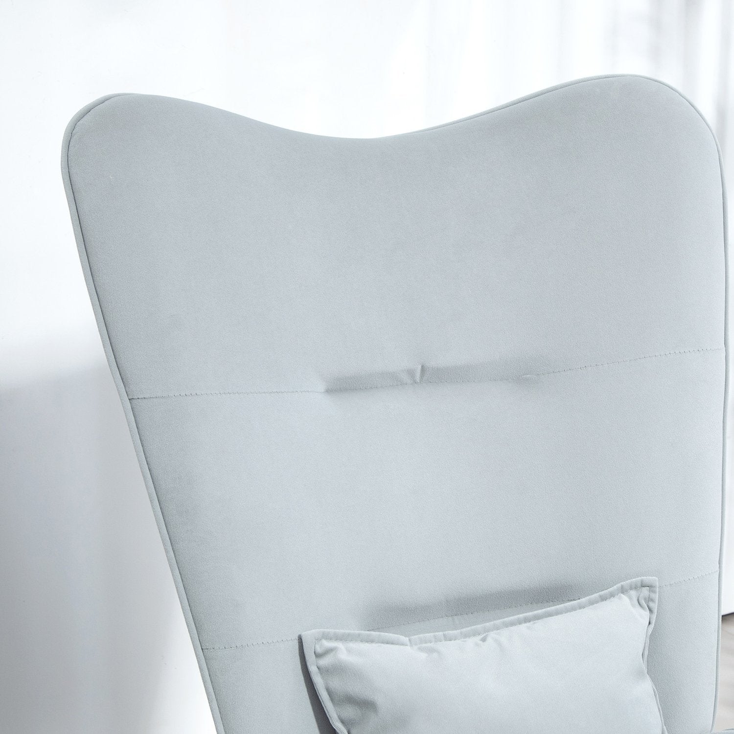 Velvet Look gungstol, 120 kg kapacitet, ljusgrå