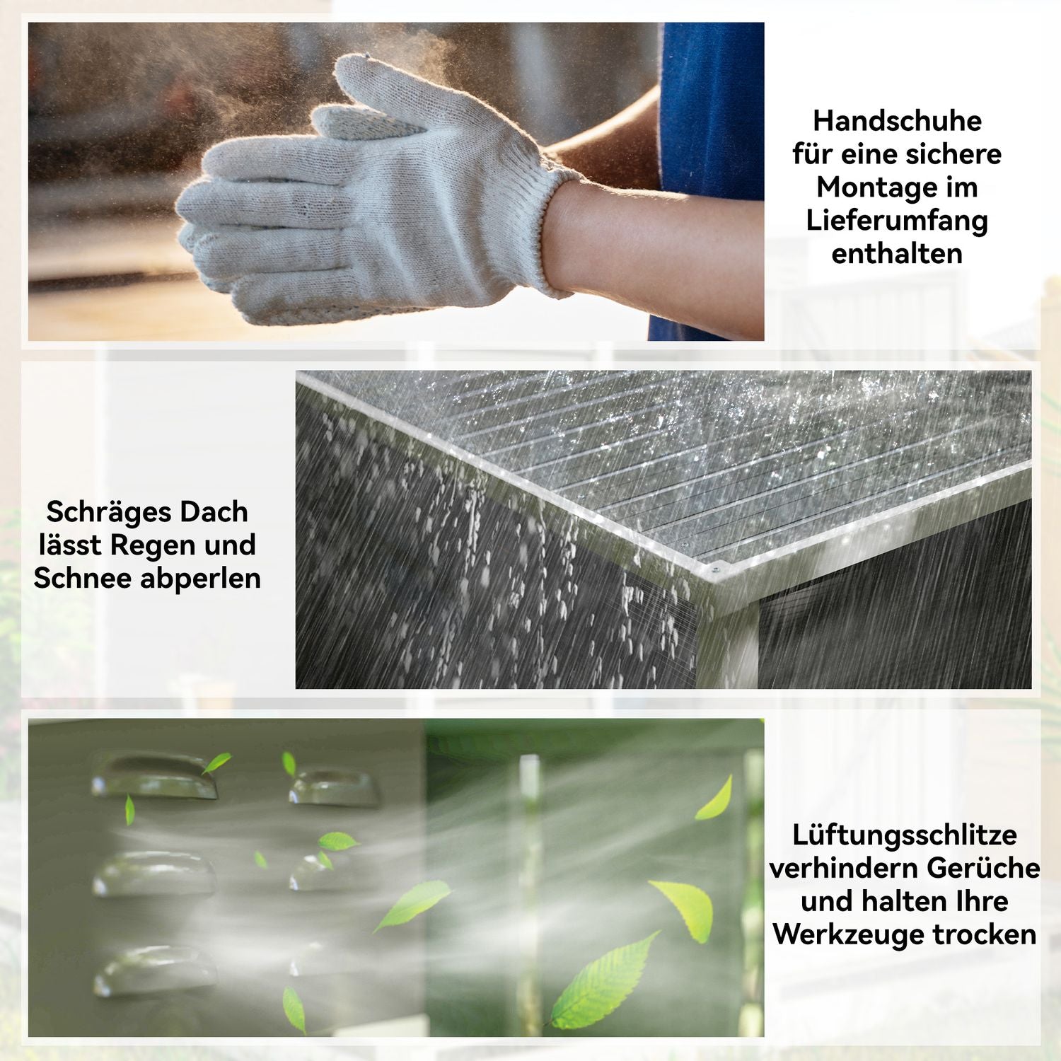 Verktygsskjul i metall, 2,3 m², låsbart, väderbeständigt, grått