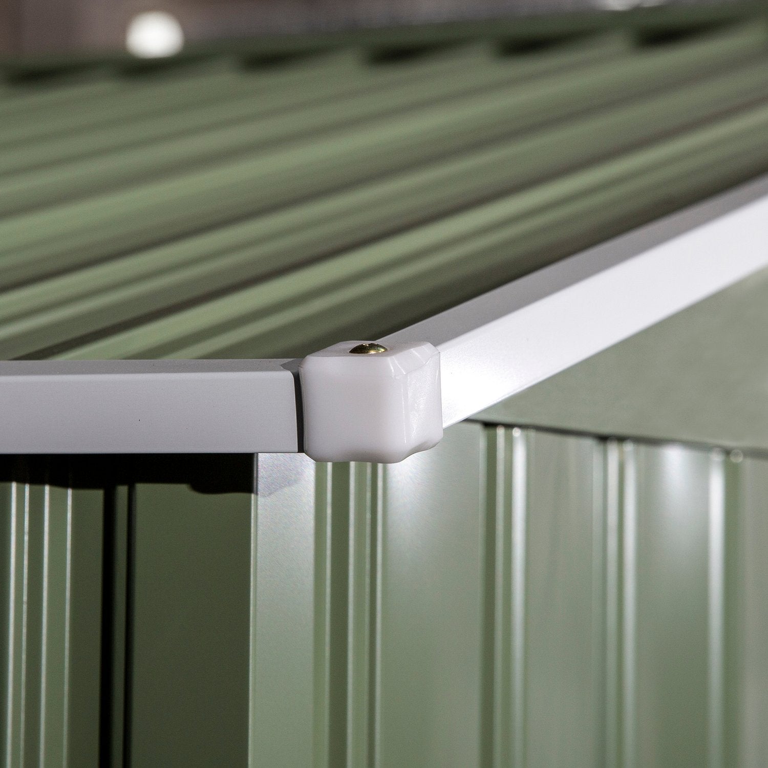 Verktygsskjul i metall med fundament, ljusgrön, 277x195x192 Cm