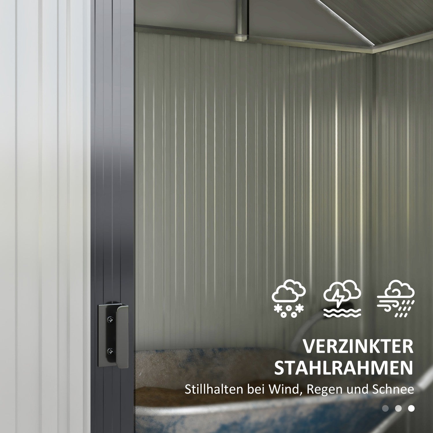 Verktygsskjul i stål med UV-skydd, skjutdörrar – mörkgrå