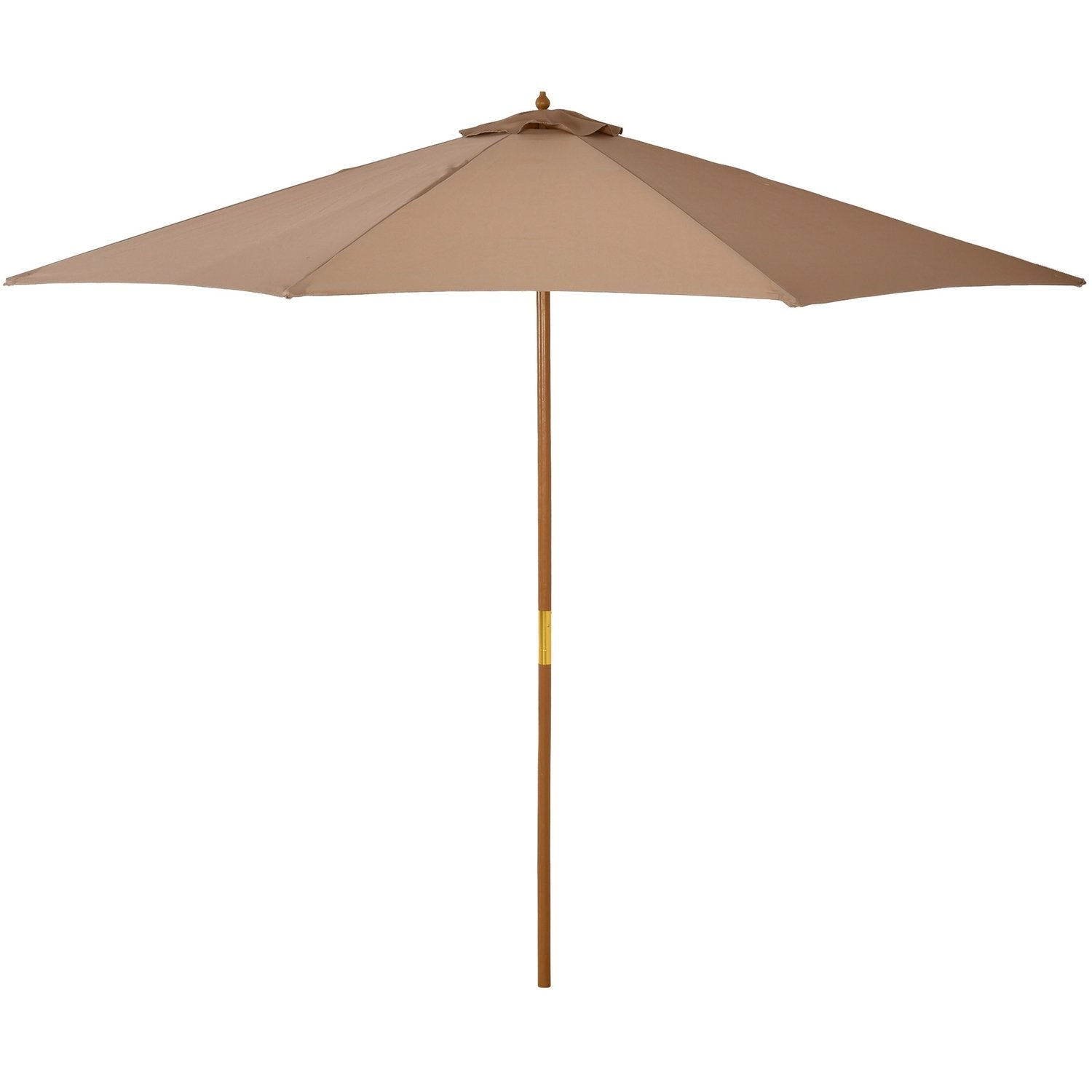 Parasoll Trä 300 Cm Träparaply Trädgårdsparaply Balkong Paraply Bambu Khaki