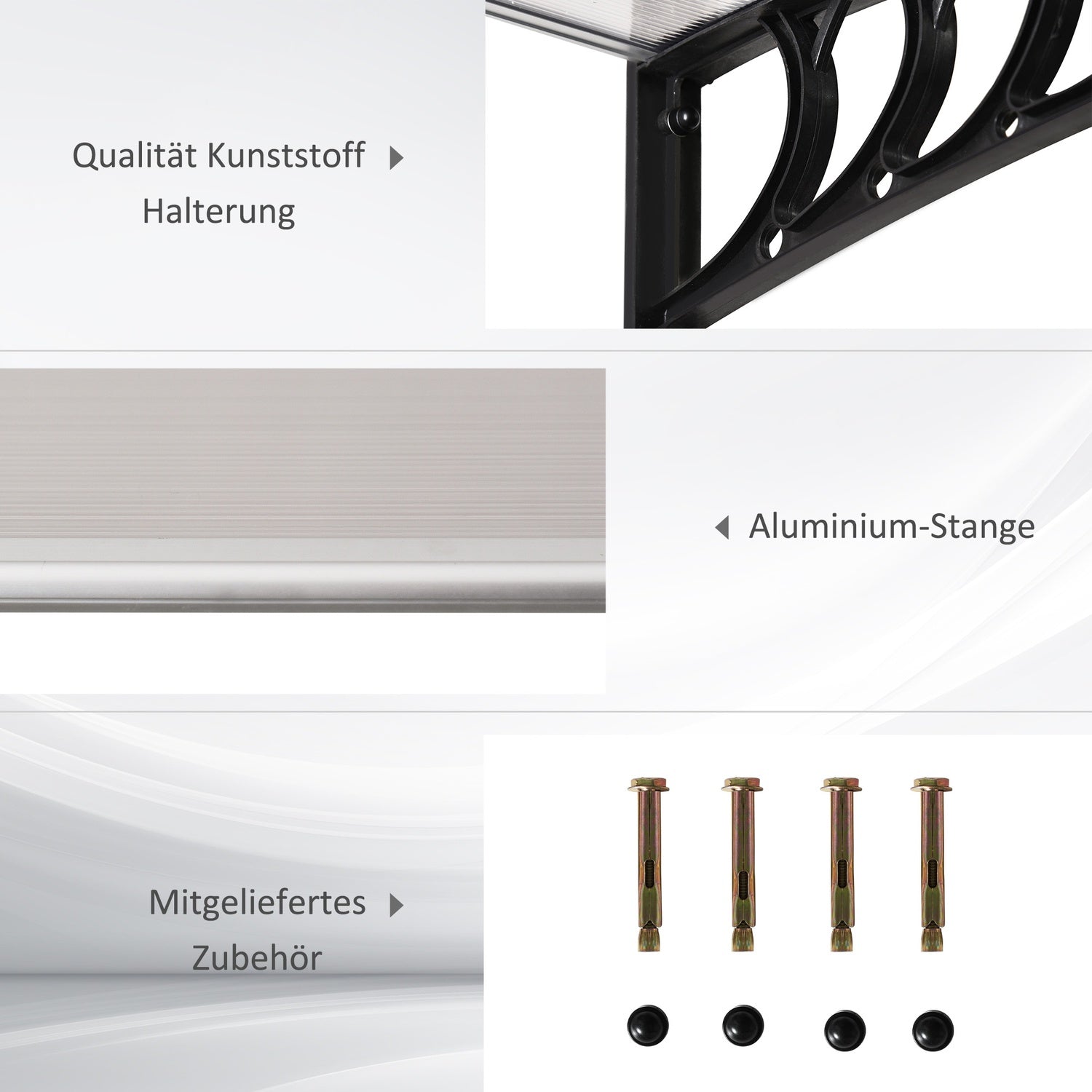 Vågformad ytterdörr av polykarbonat, UV-skyddad, 90x150cm