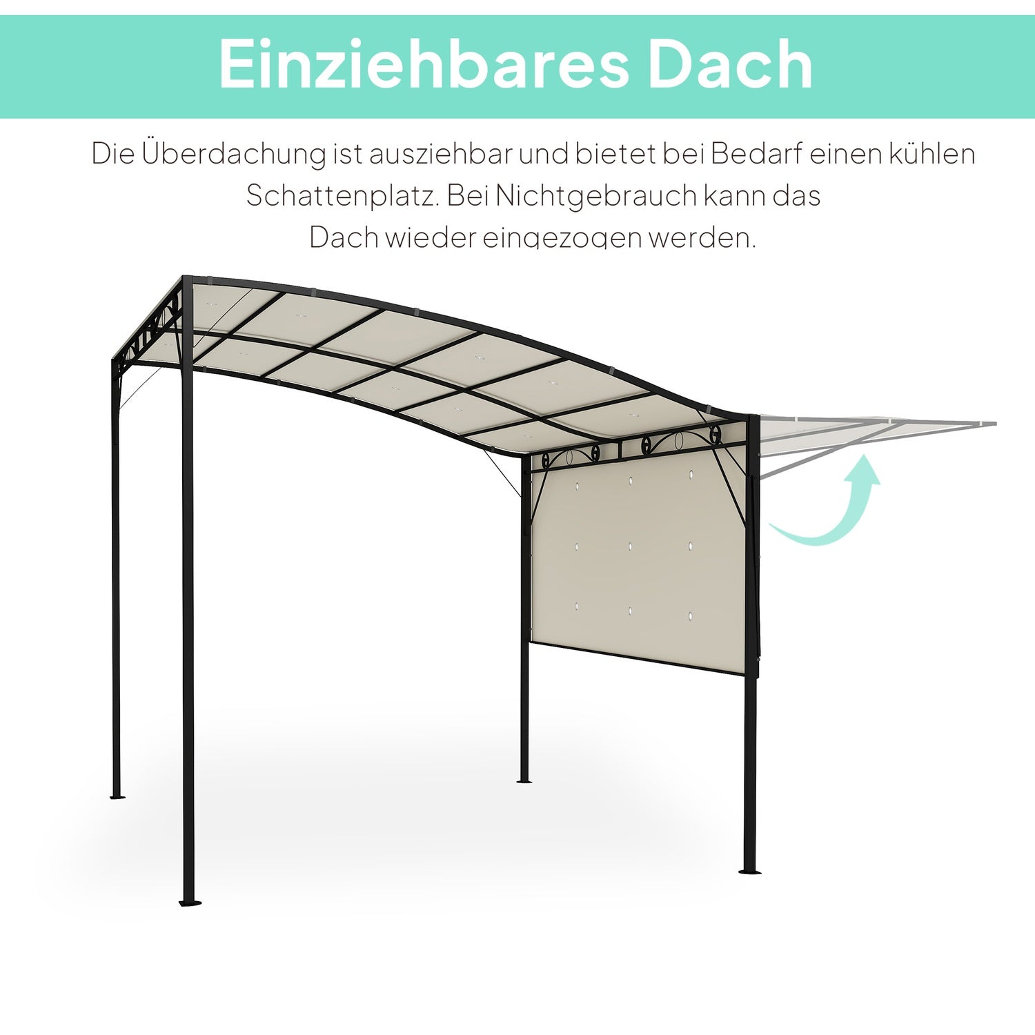 Väggmonterad Pergola Gazebo 3x2,5m, stål, vattenavvisande