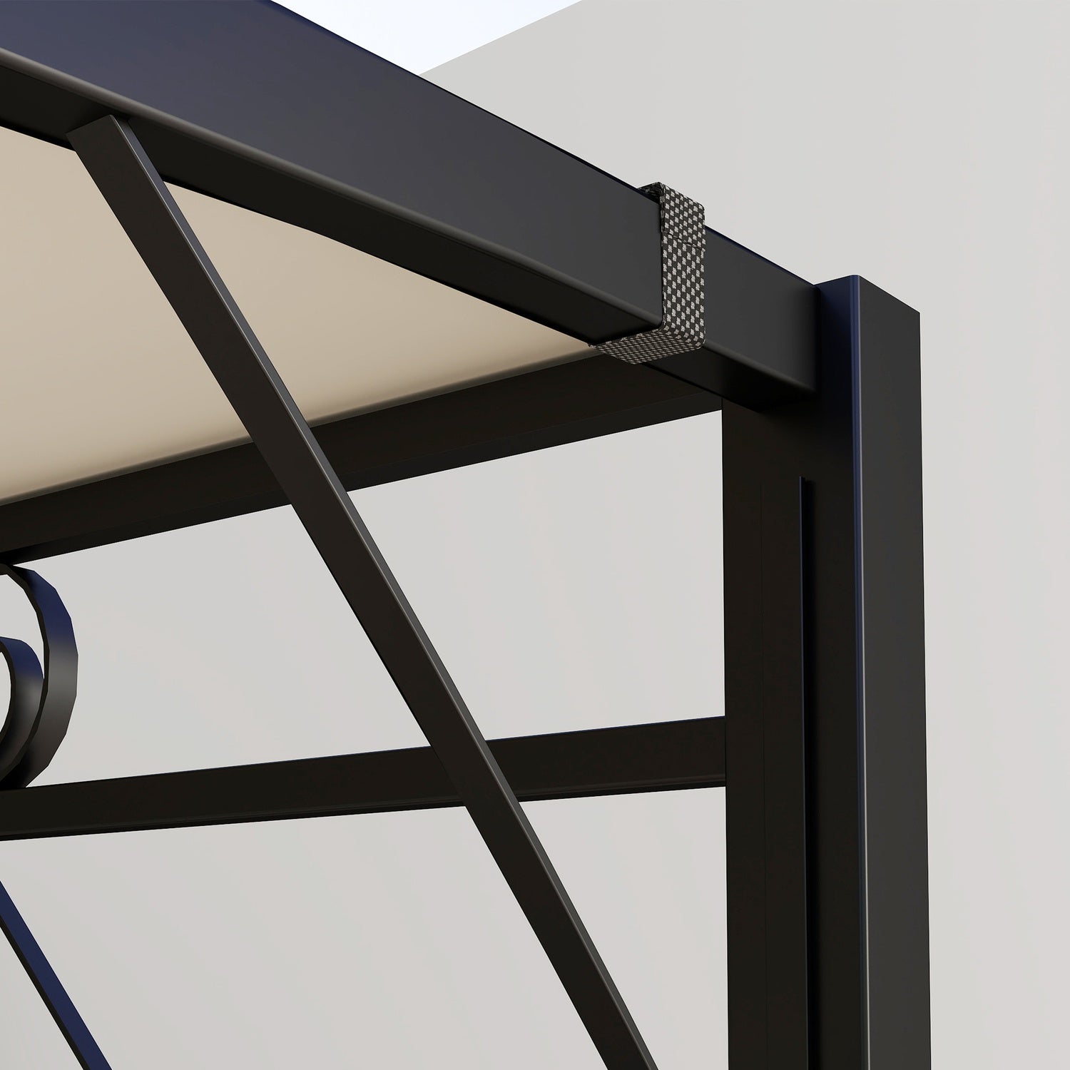 Väggmonterad Pergola Gazebo 3x2,5m, stål, vattenavvisande
