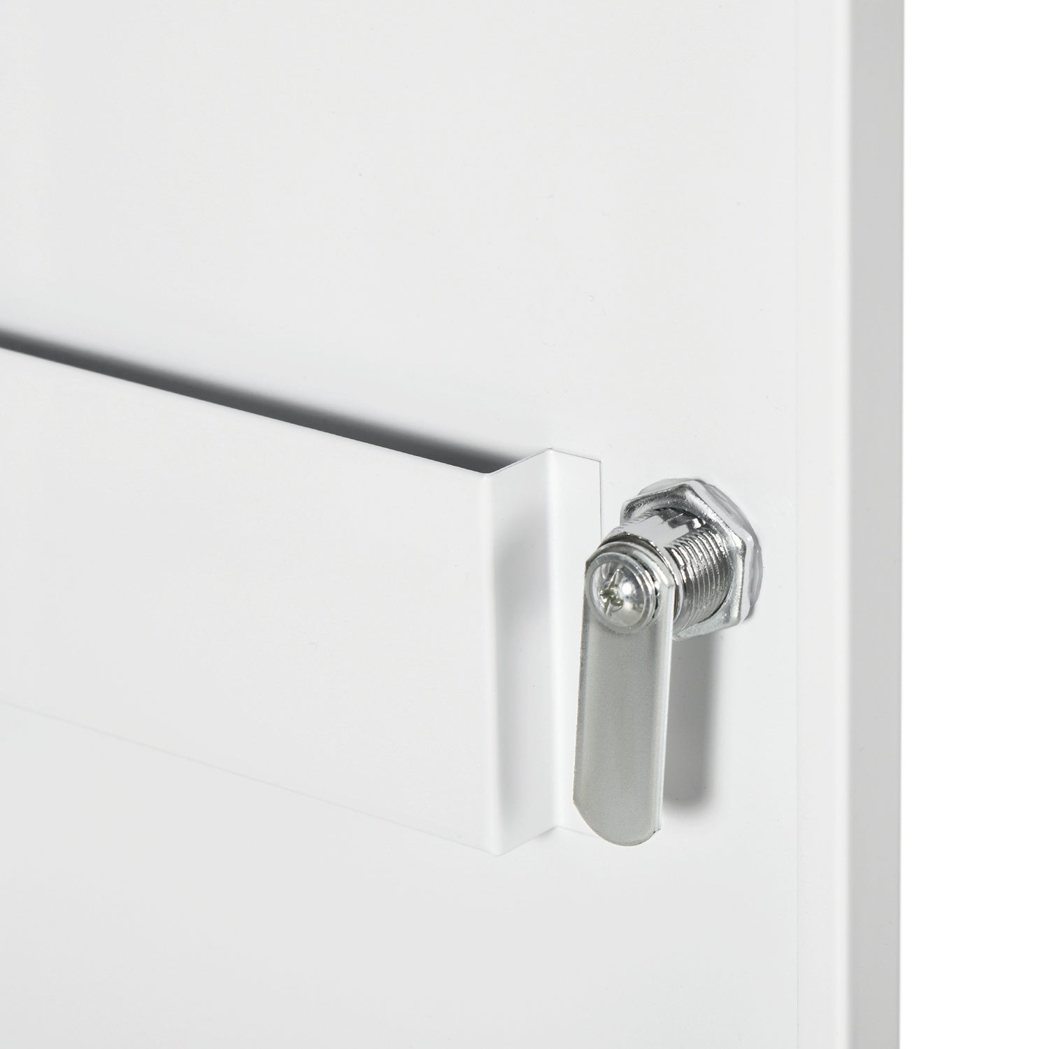 Väggmonterat apotekarskåp i stål, Låsbart, Vit