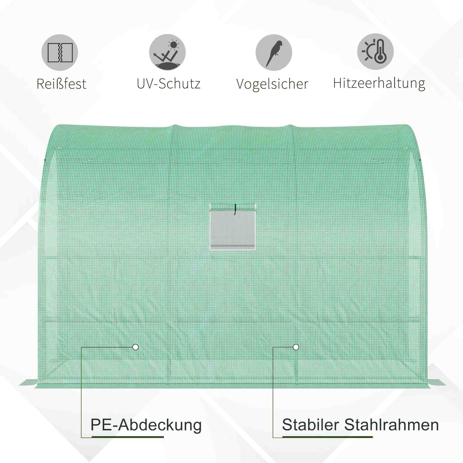 Väggmonterat växthus i stål med hyllor och fönster