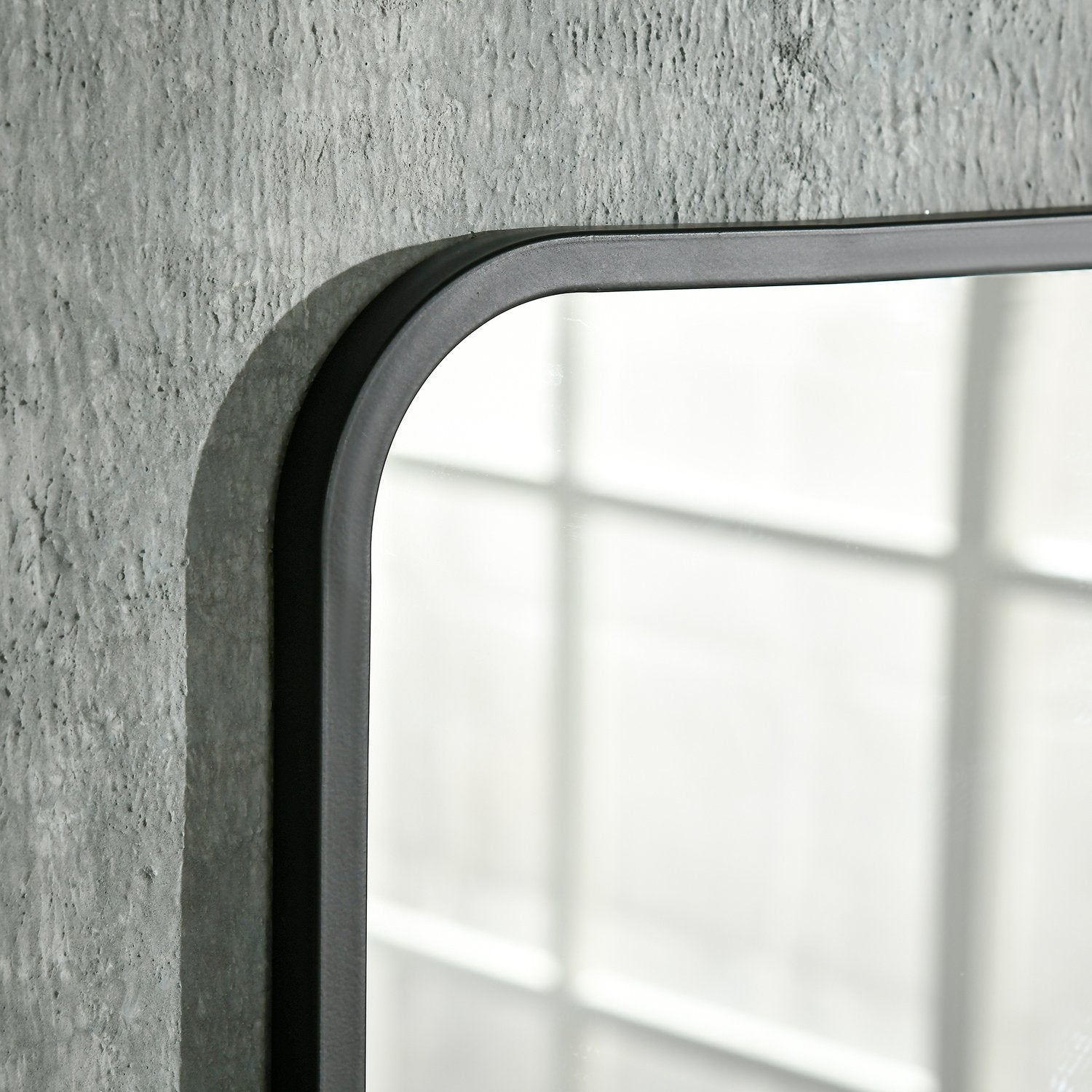 Väggspegel med hylla – 70x50cm, rektangulär, svart