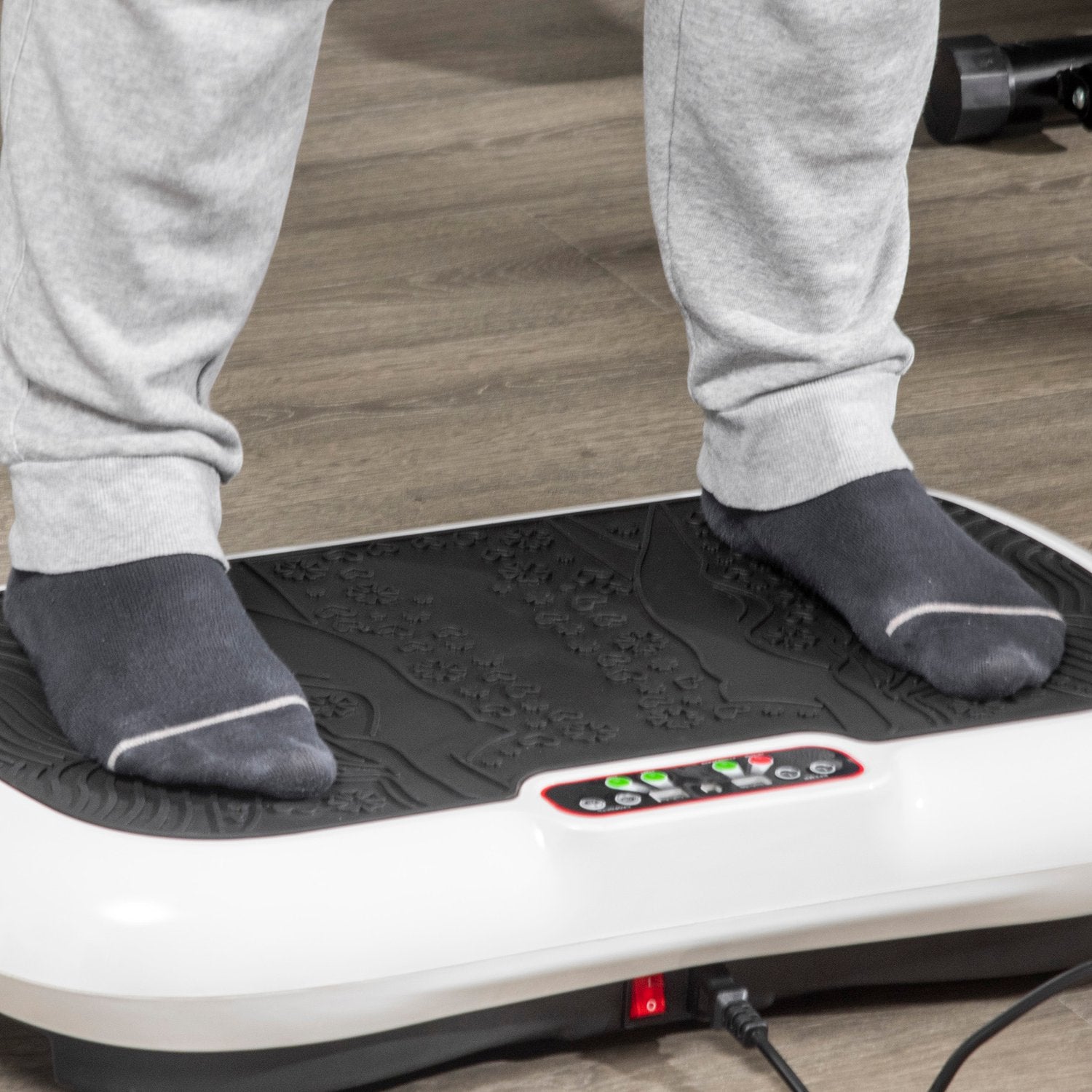 Vibrationsplatta med band – 200W, 99 nivåer, upp till 120 kg