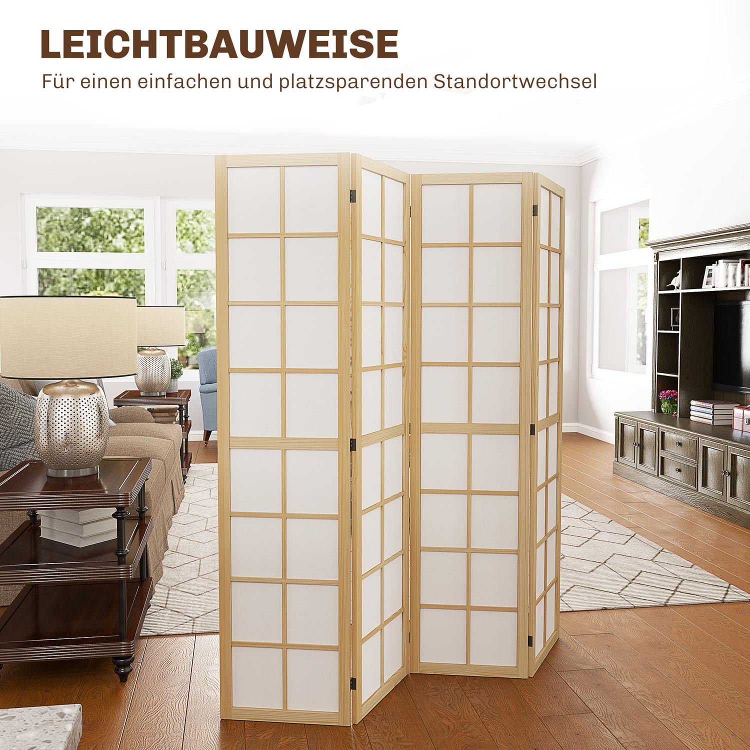 Vikbar Room Divider Privacy Screen, Natural - 160x170 cm