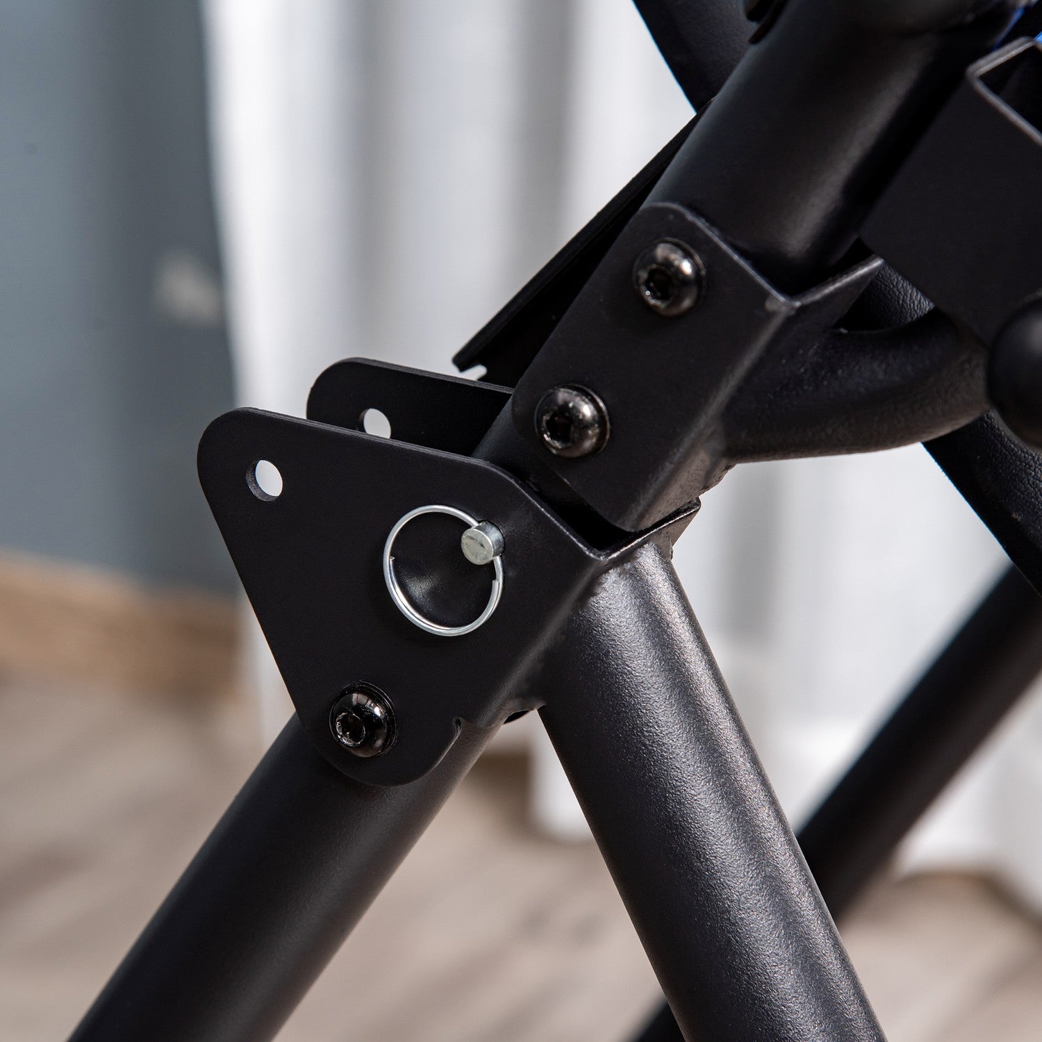 Vikbar inversionsbänk med hjul, justerbar kudde