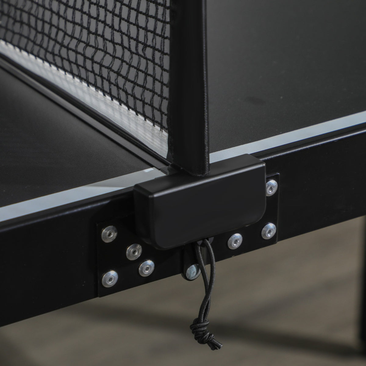 Vikbart minibordtennisset med nät – svart aluminium