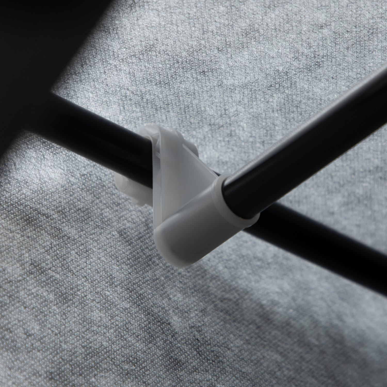 Vikbar tyggarderob med klädstång, mörkgrå