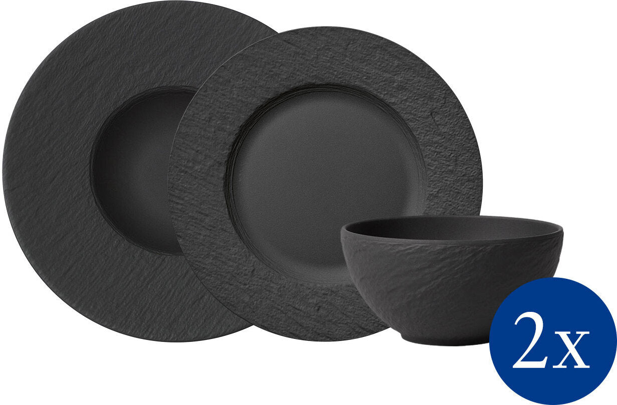 Villeroy & Boch Manufacture Rock - servisset, 6 delar, svart