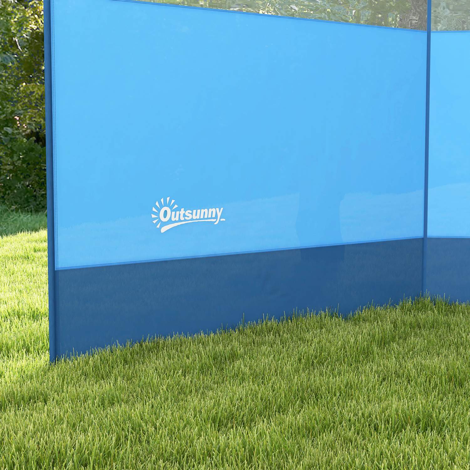 Fällbart vindskydd med lätt fönster, 440x140cm, Blå